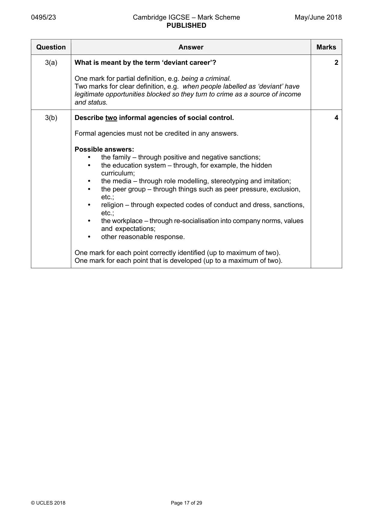 Mark scheme, page 17 of 29
