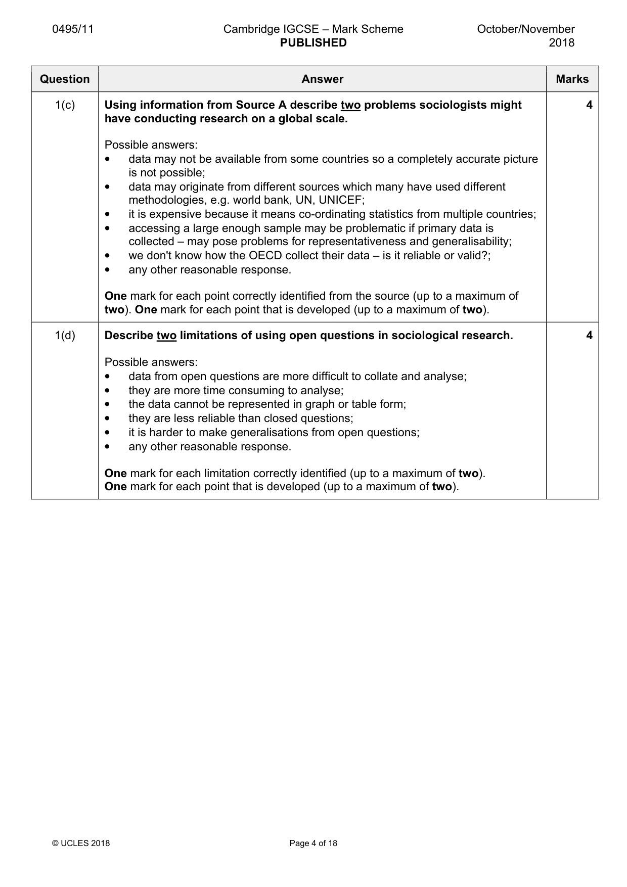 Mark scheme, page 4 of 18