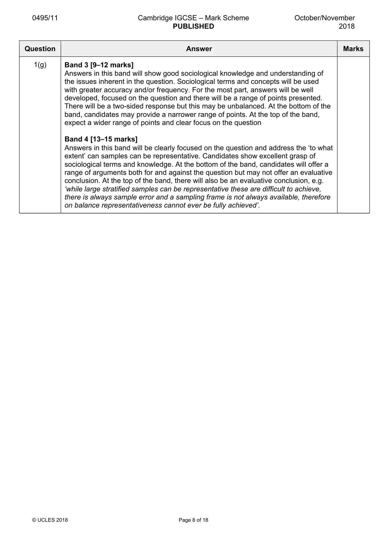 Mark scheme, page 8 of 18