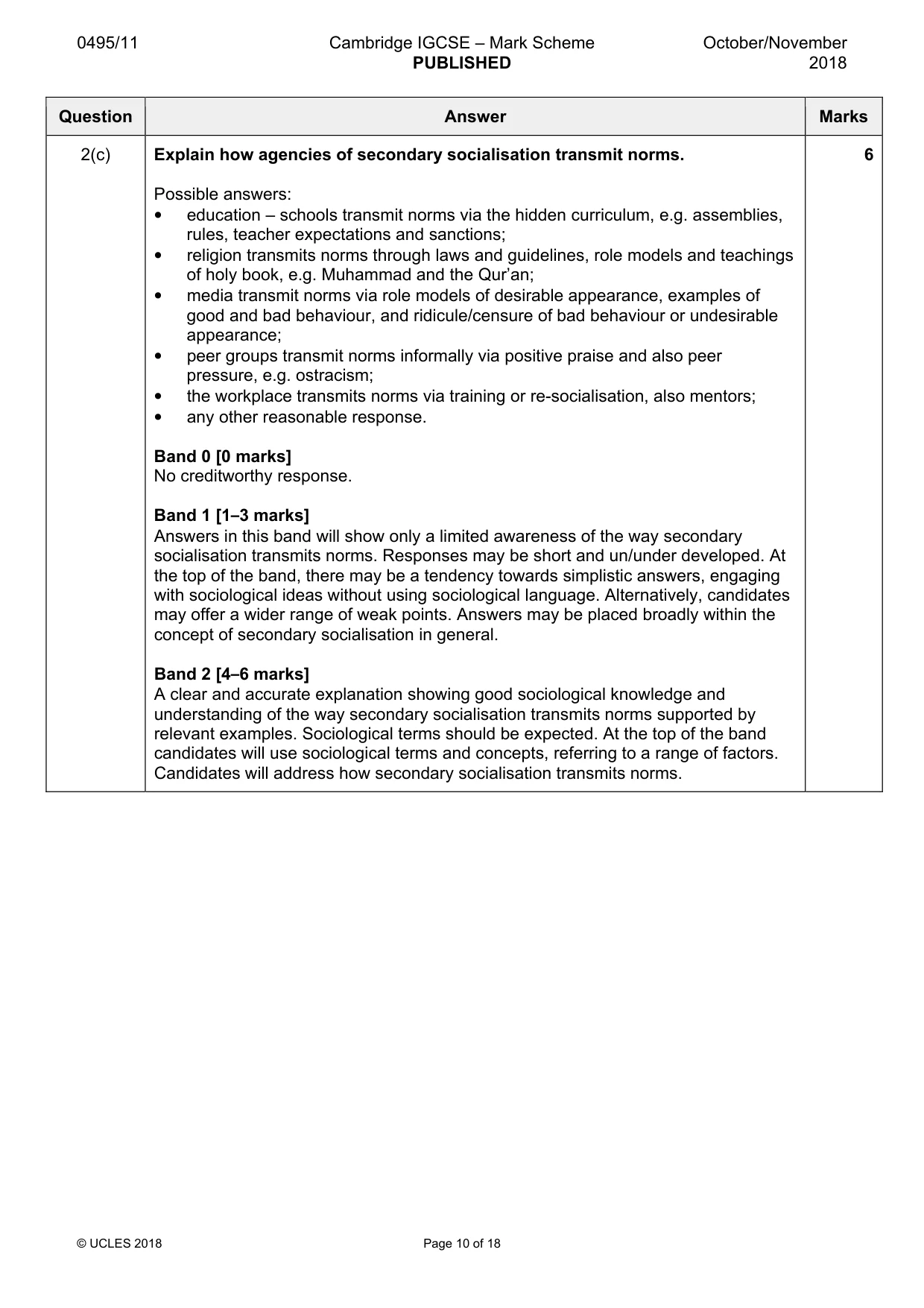 Mark scheme, page 10 of 18
