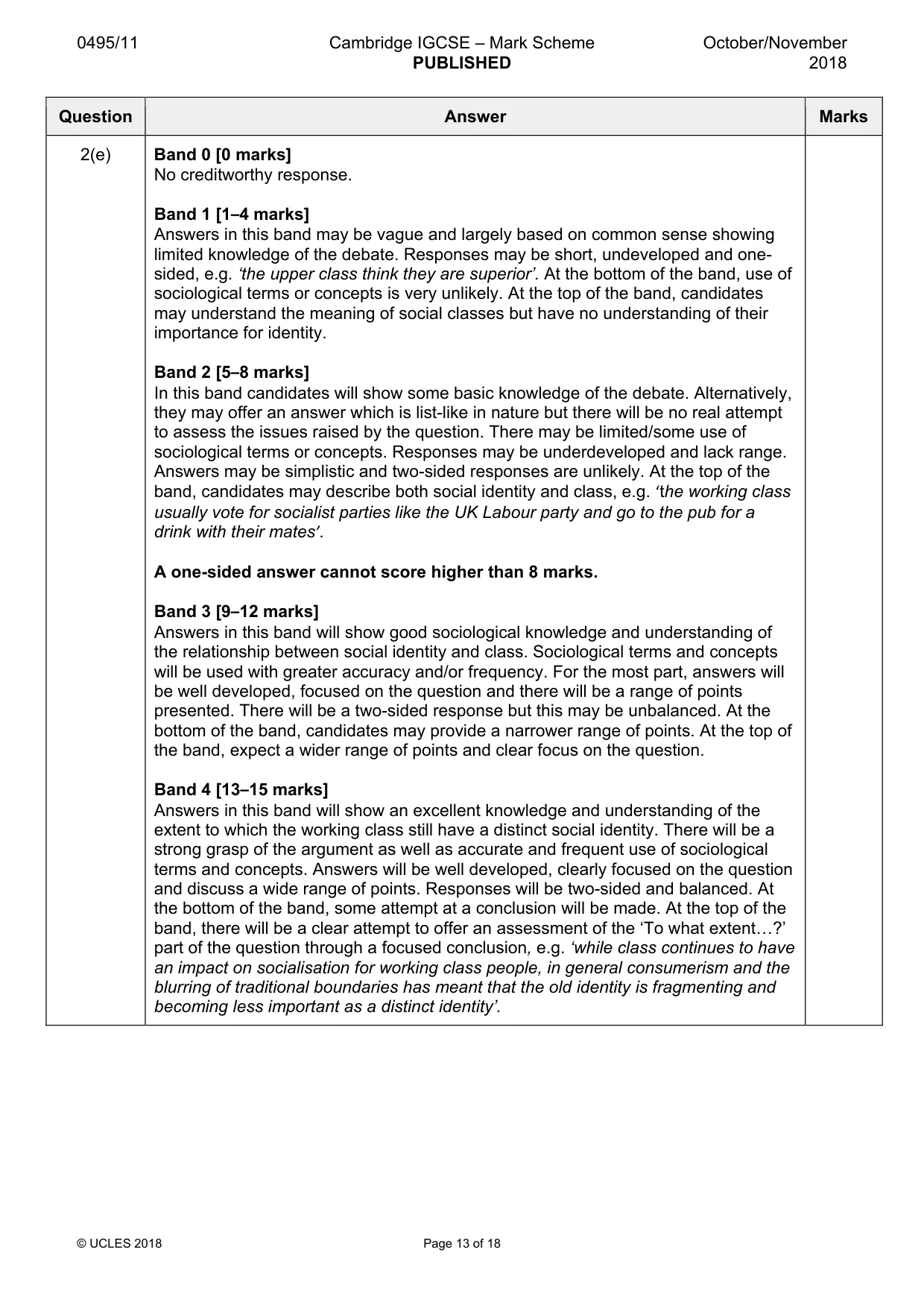 Mark scheme, page 13 of 18