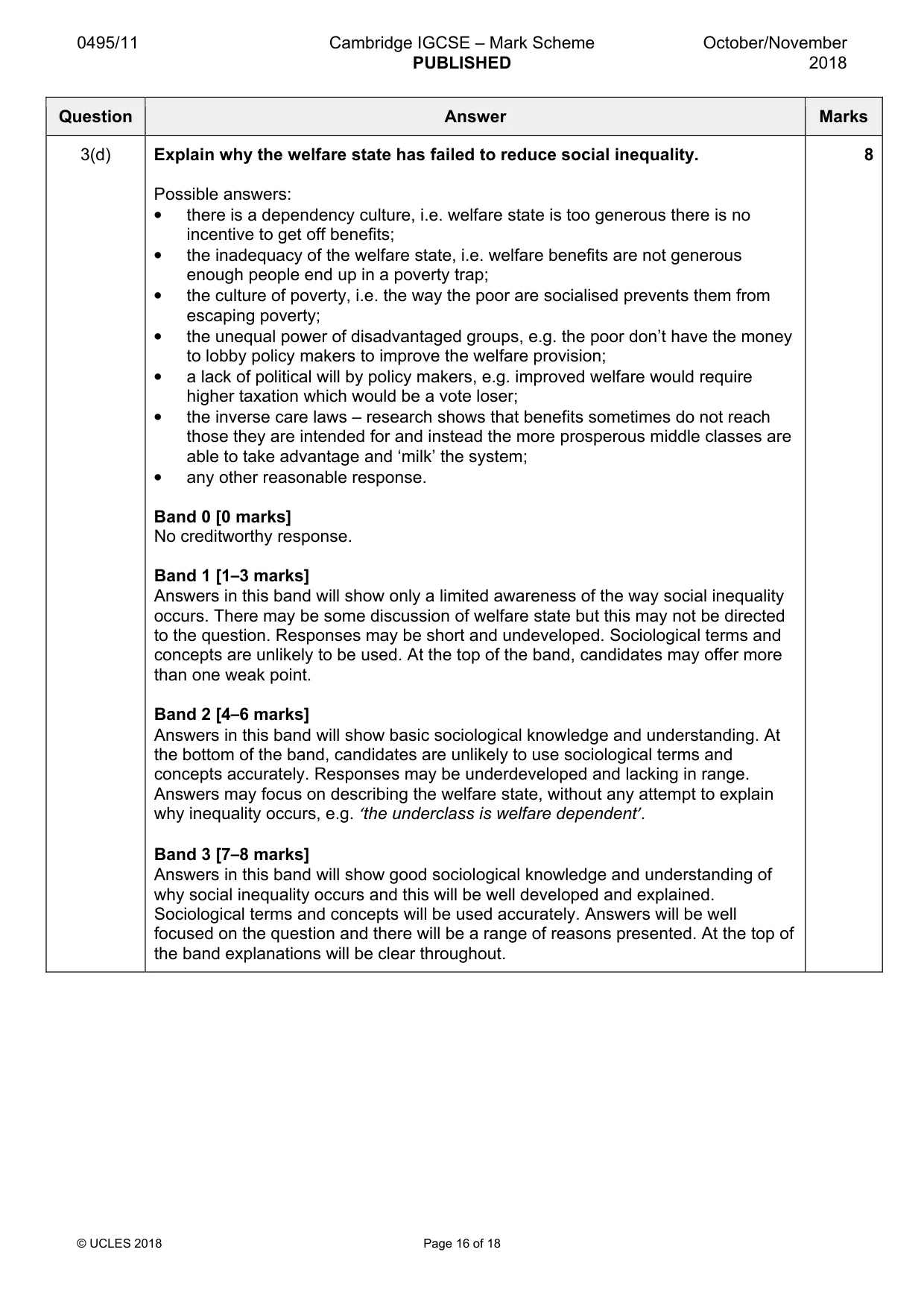 Mark scheme, page 16 of 18