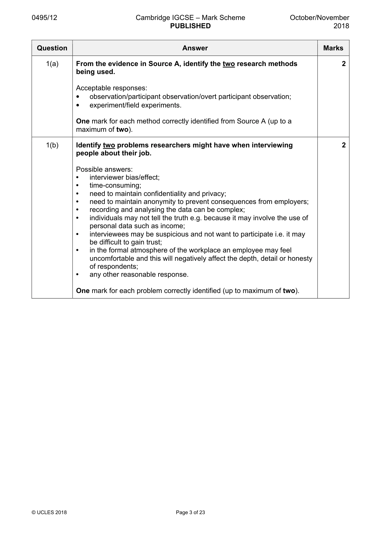 Mark scheme, page 3 of 23