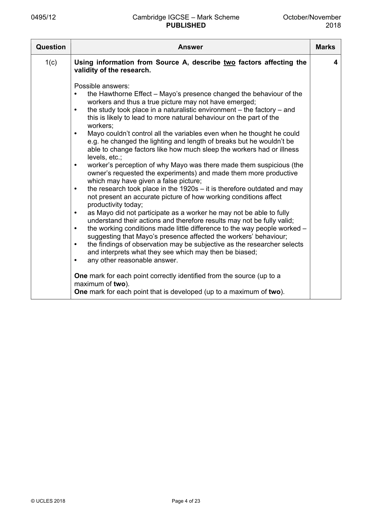 Mark scheme, page 4 of 23