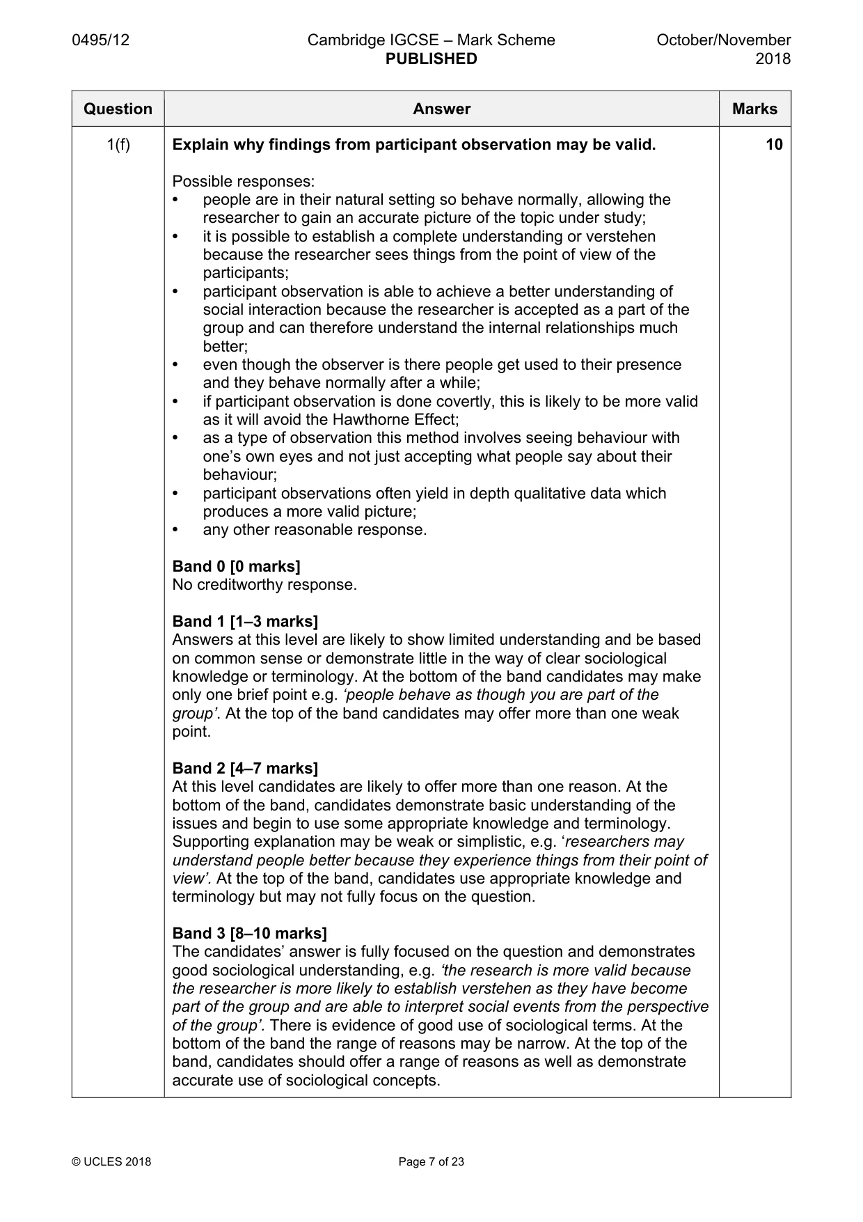 Mark scheme, page 7 of 23