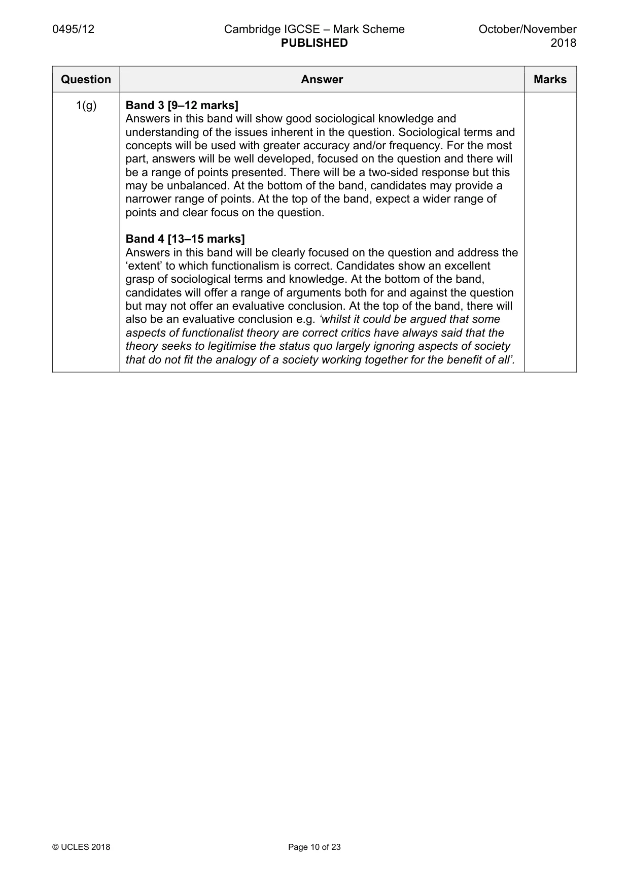 Mark scheme, page 10 of 23