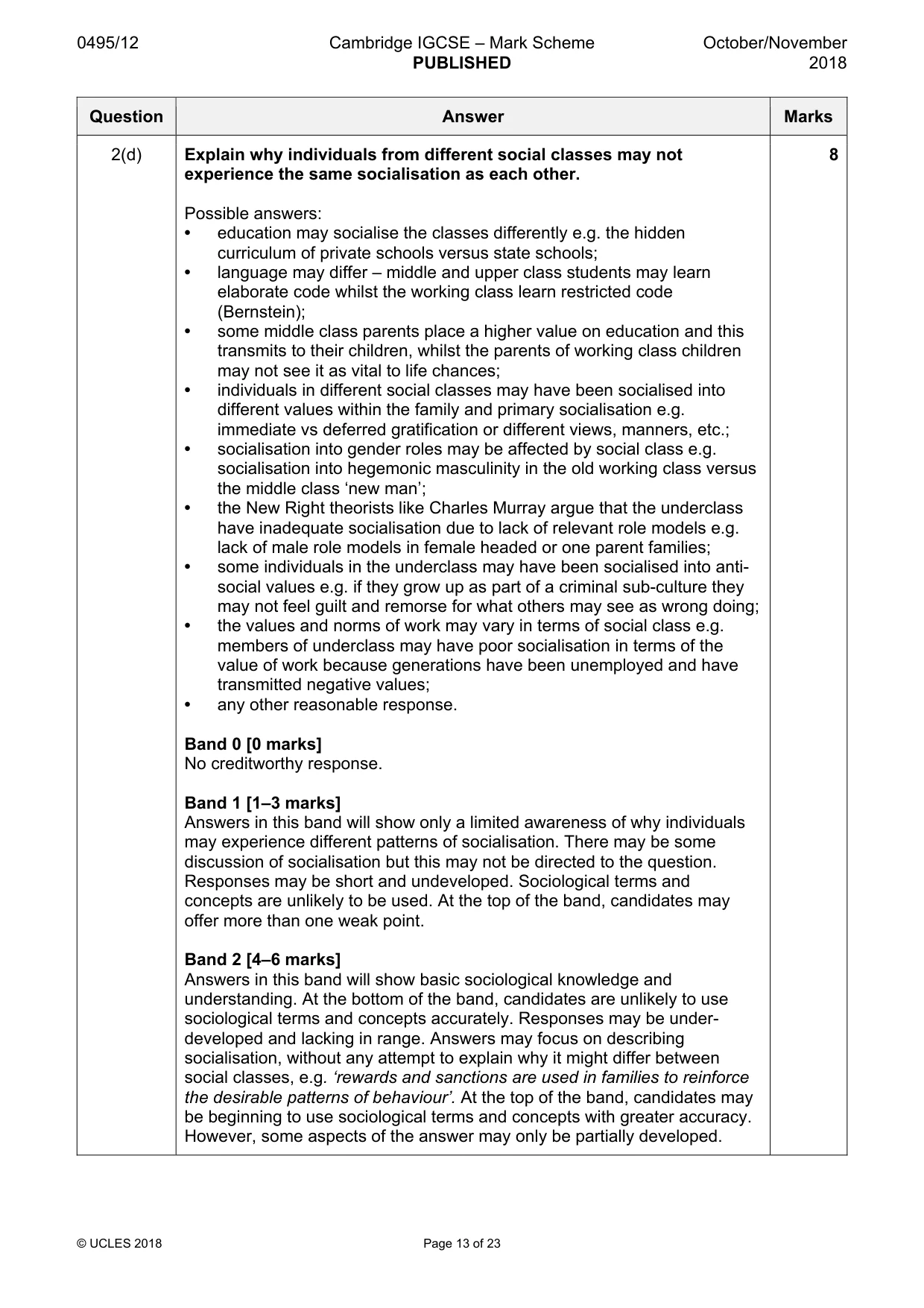 Mark scheme, page 13 of 23