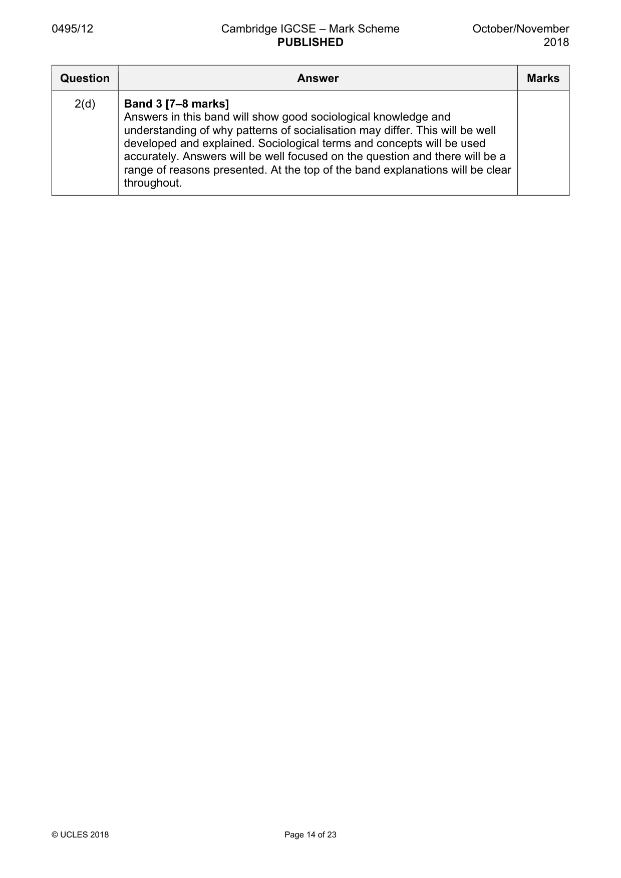 Mark scheme, page 14 of 23