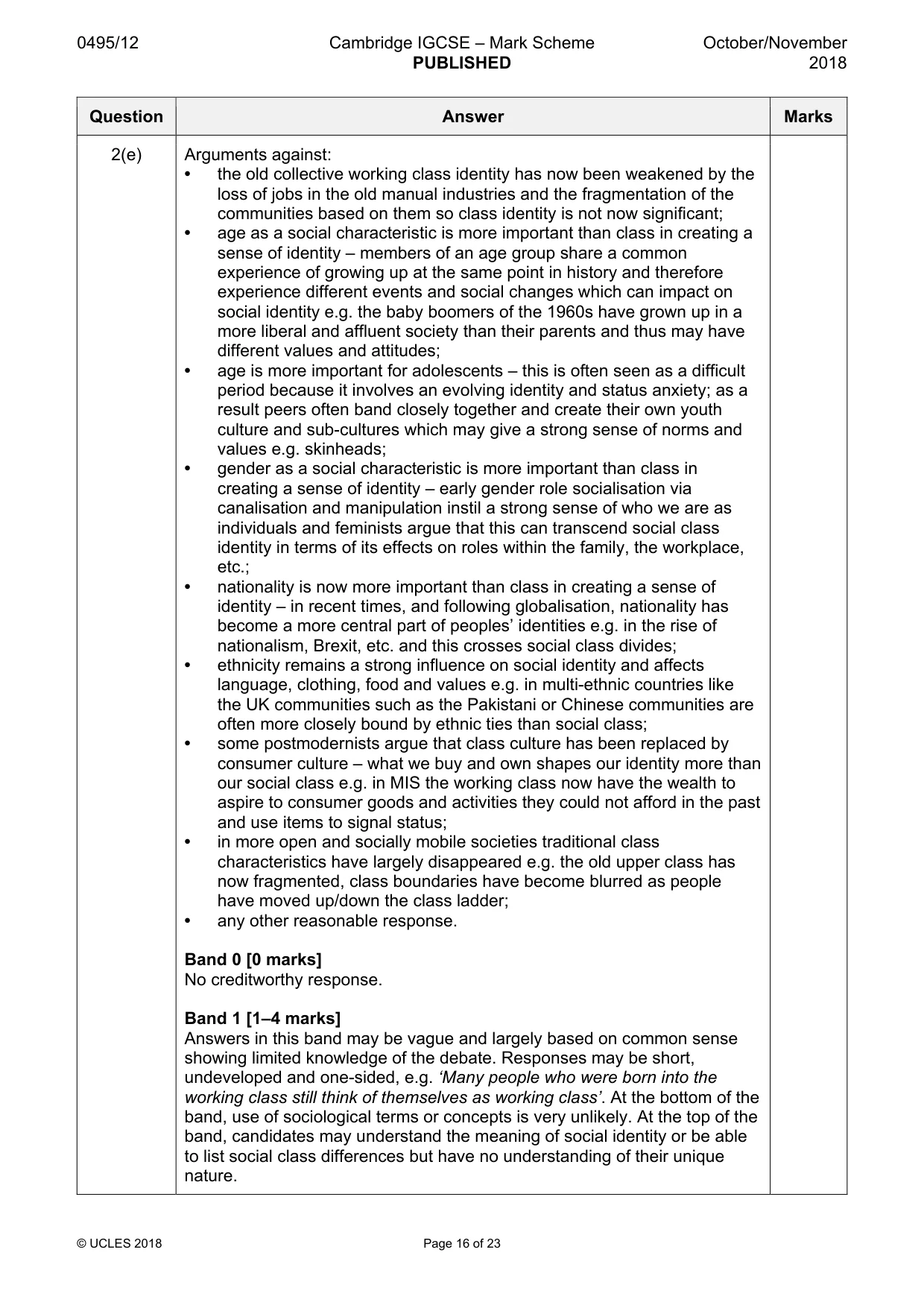 Mark scheme, page 16 of 23