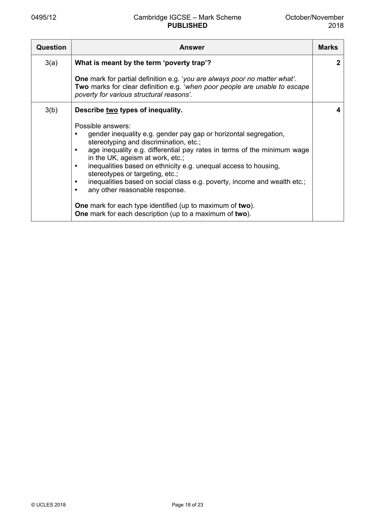 Mark scheme, page 18 of 23