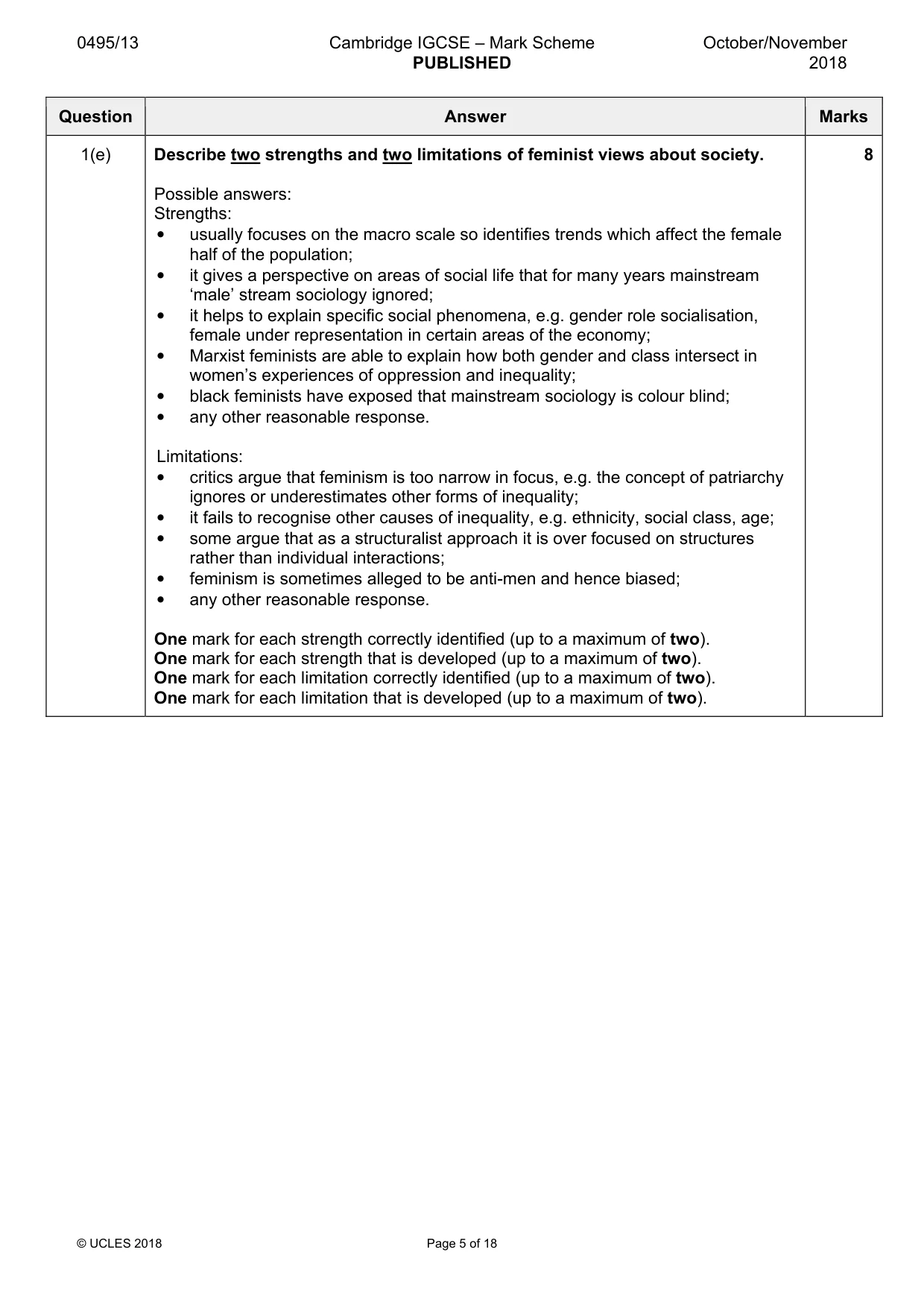 Mark scheme, page 5 of 18