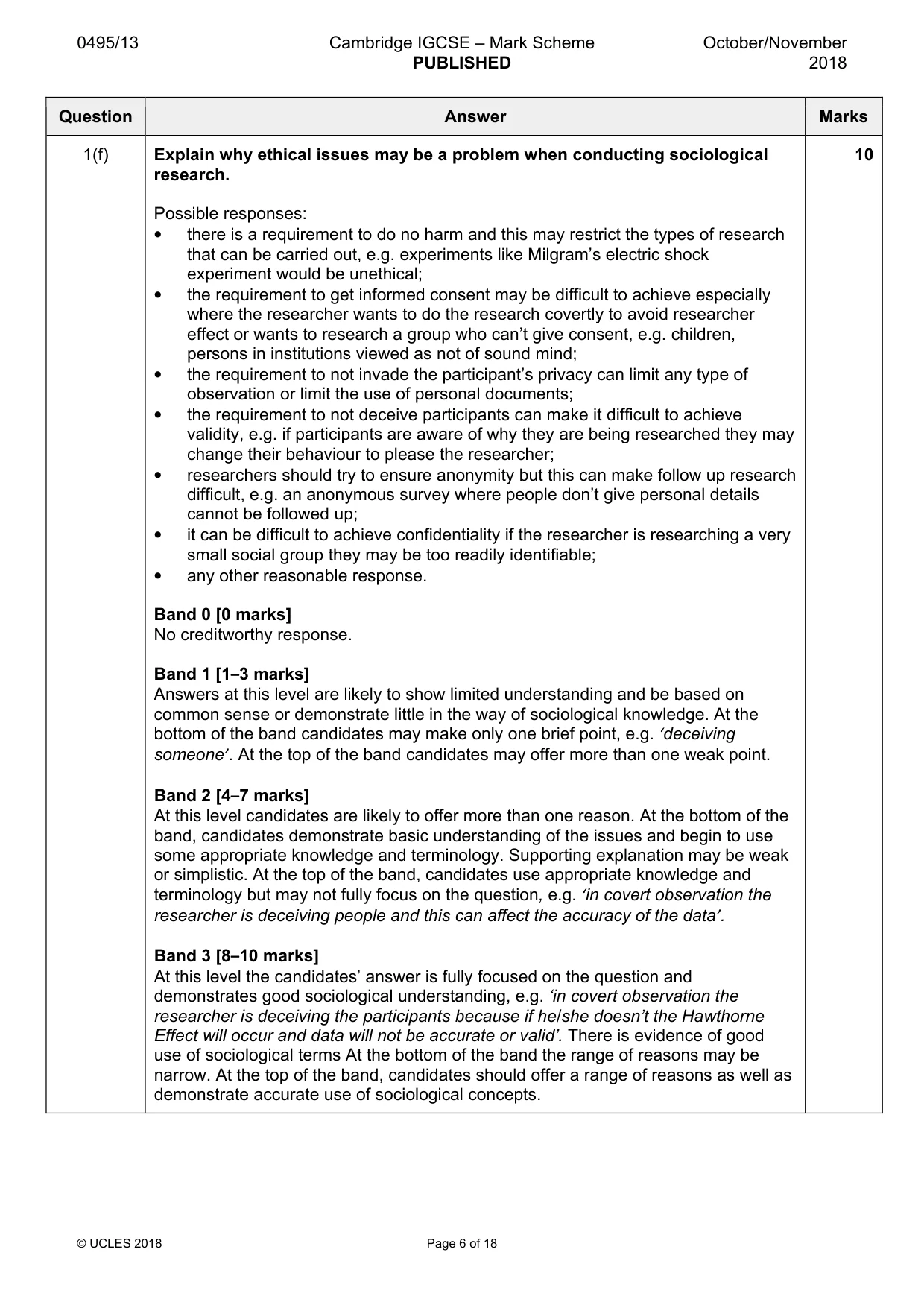 Mark scheme, page 6 of 18