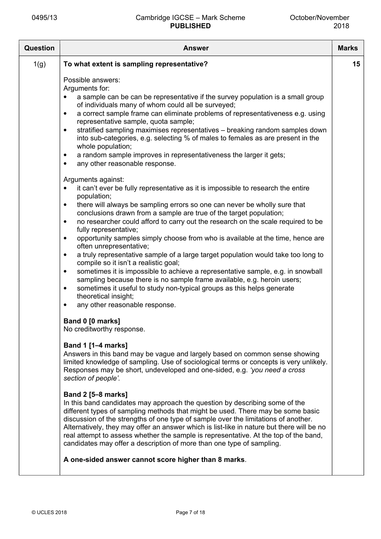 Mark scheme, page 7 of 18
