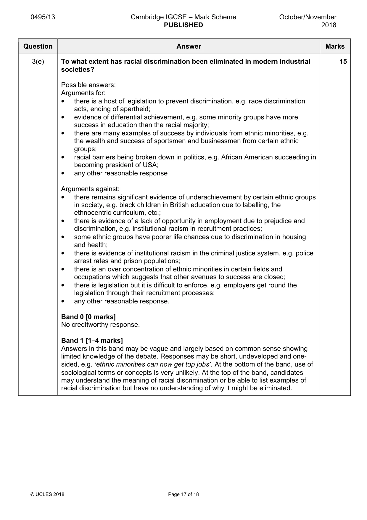 Mark scheme, page 17 of 18