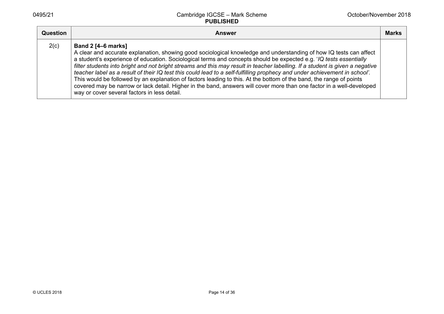 Mark scheme, page 14 of 36