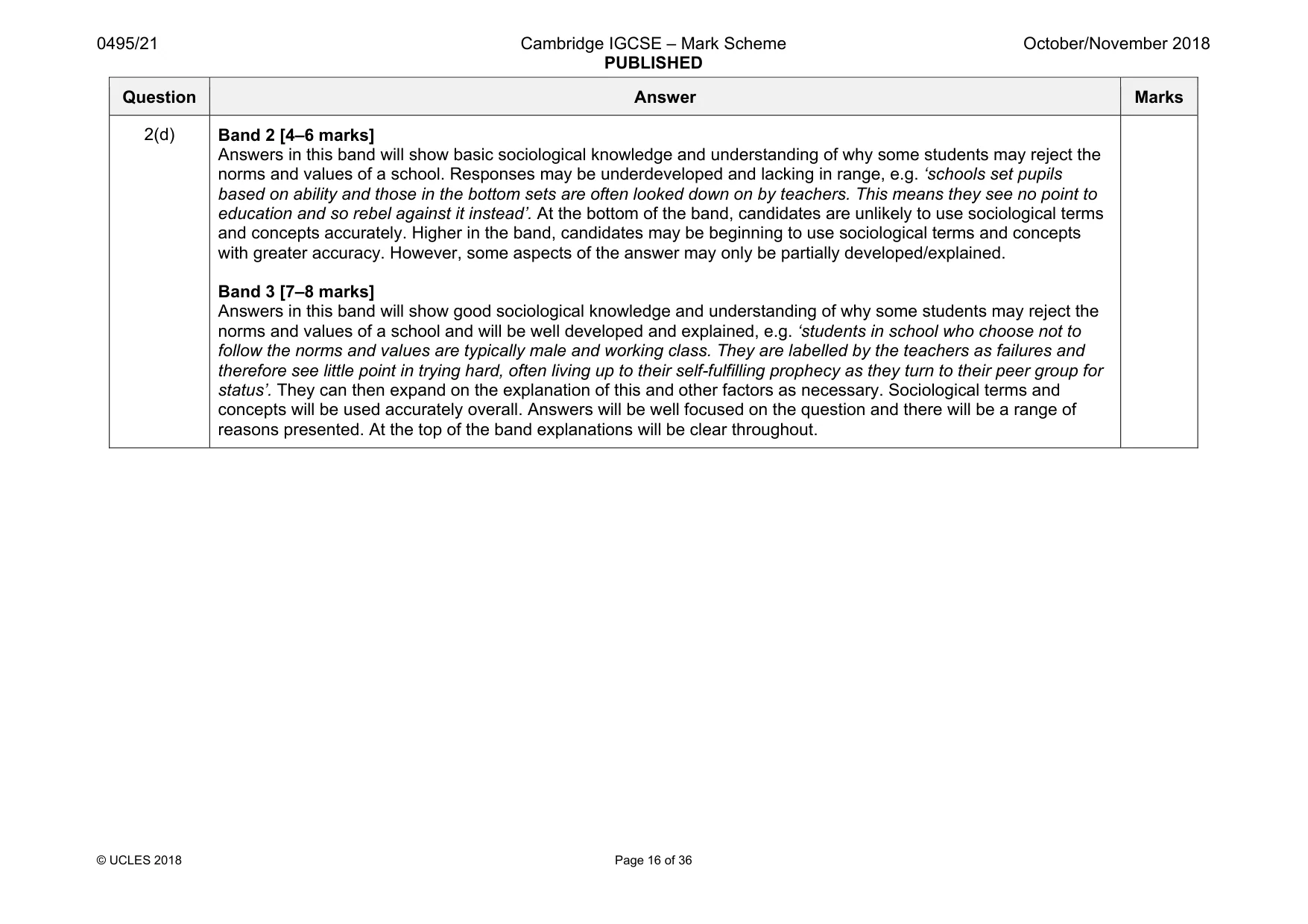 Mark scheme, page 16 of 36
