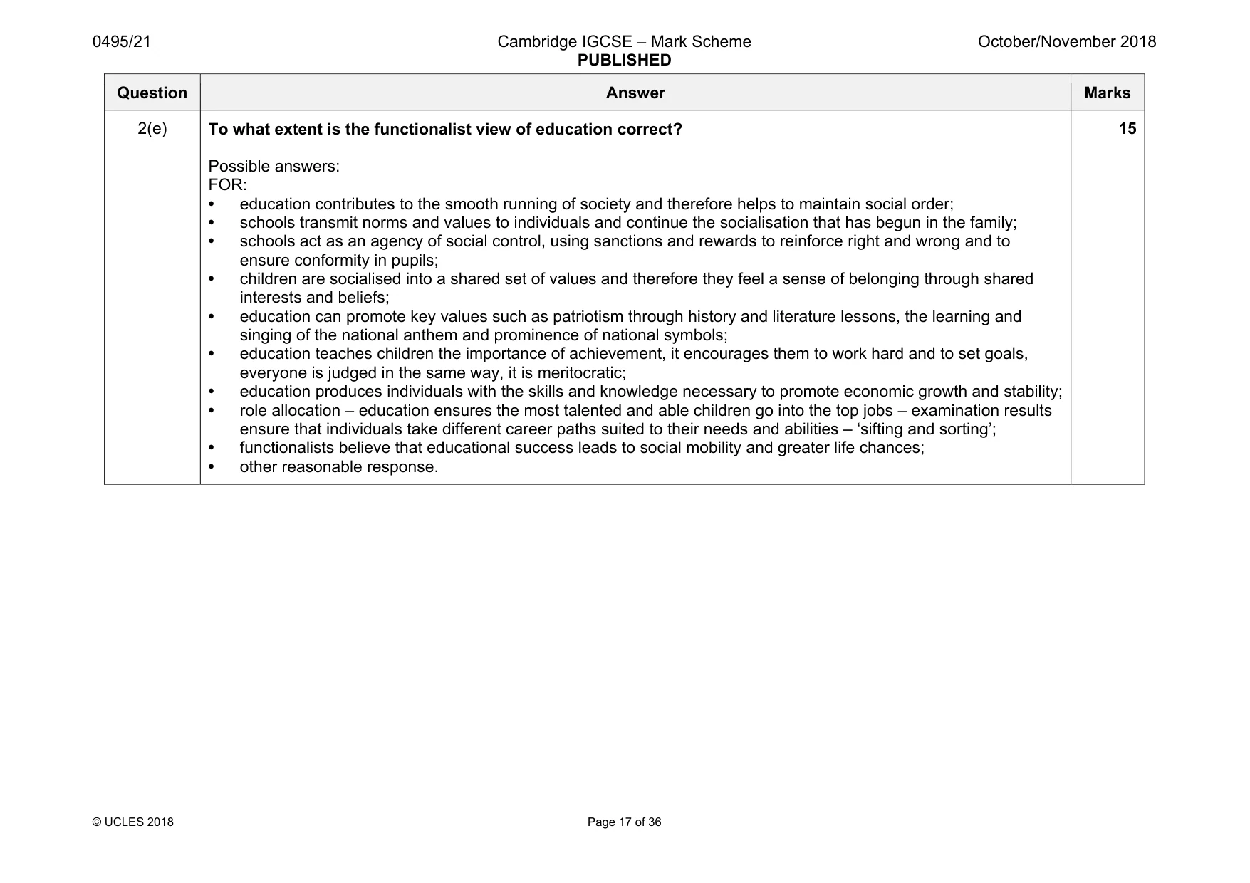 Mark scheme, page 17 of 36