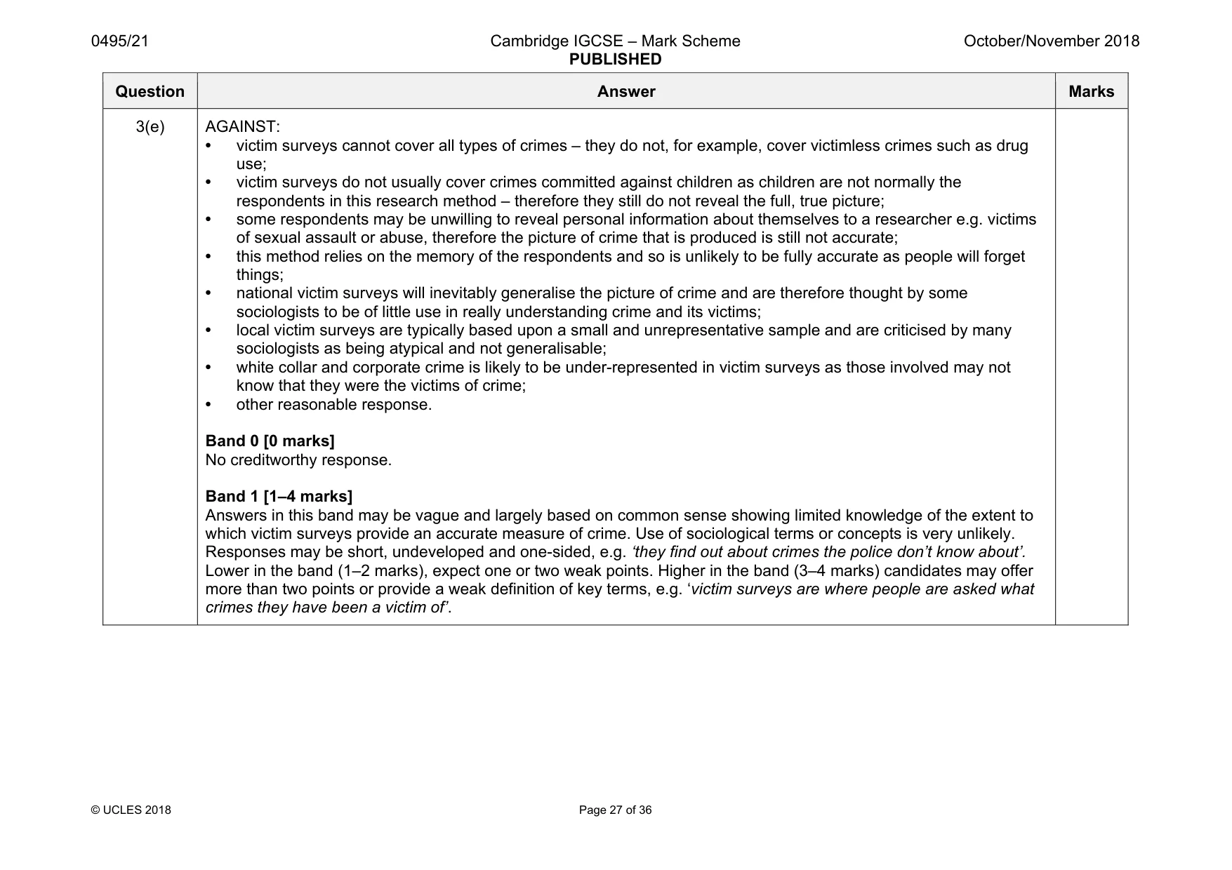 Mark scheme, page 27 of 36