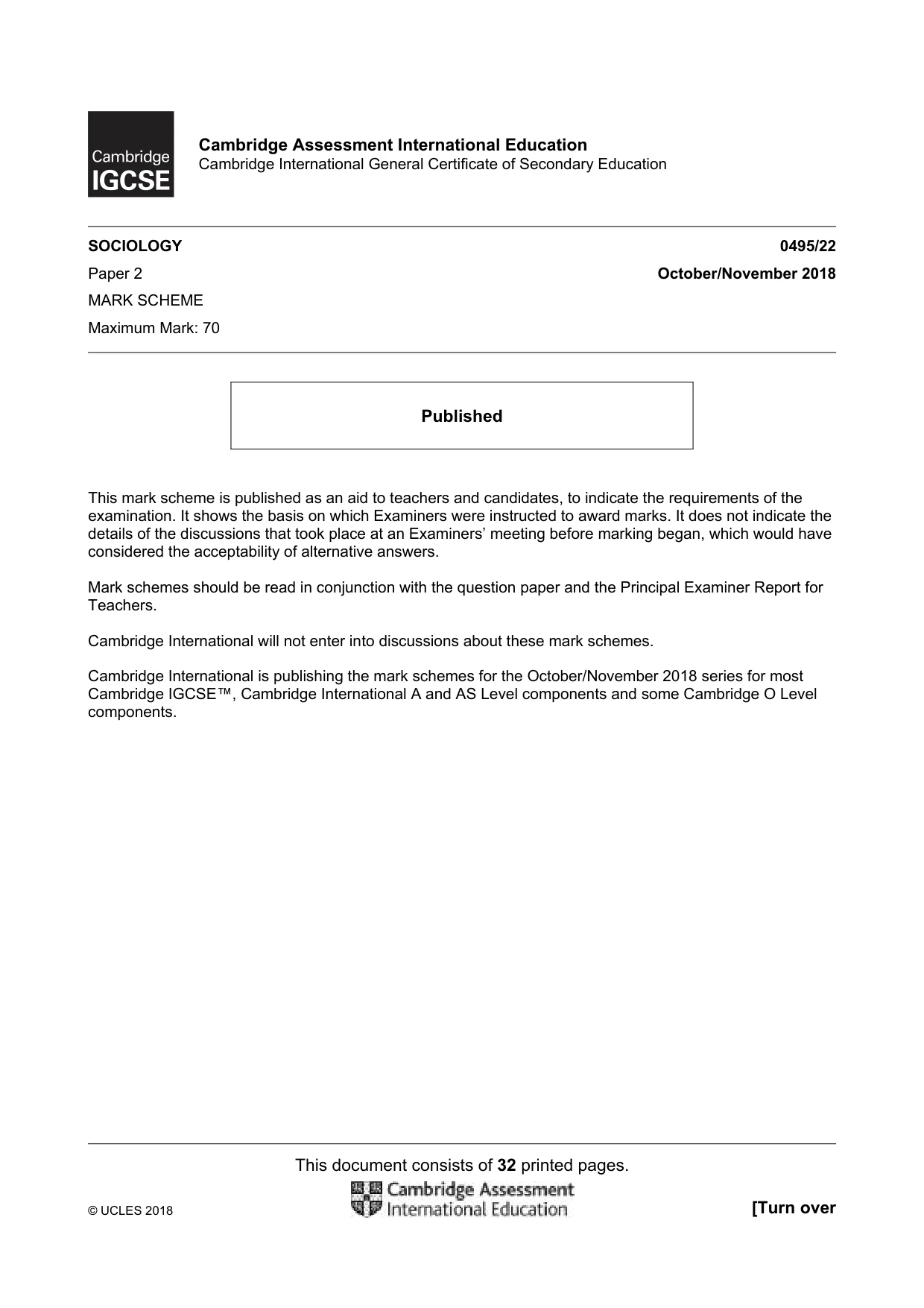 Mark scheme, page 1 of 32
