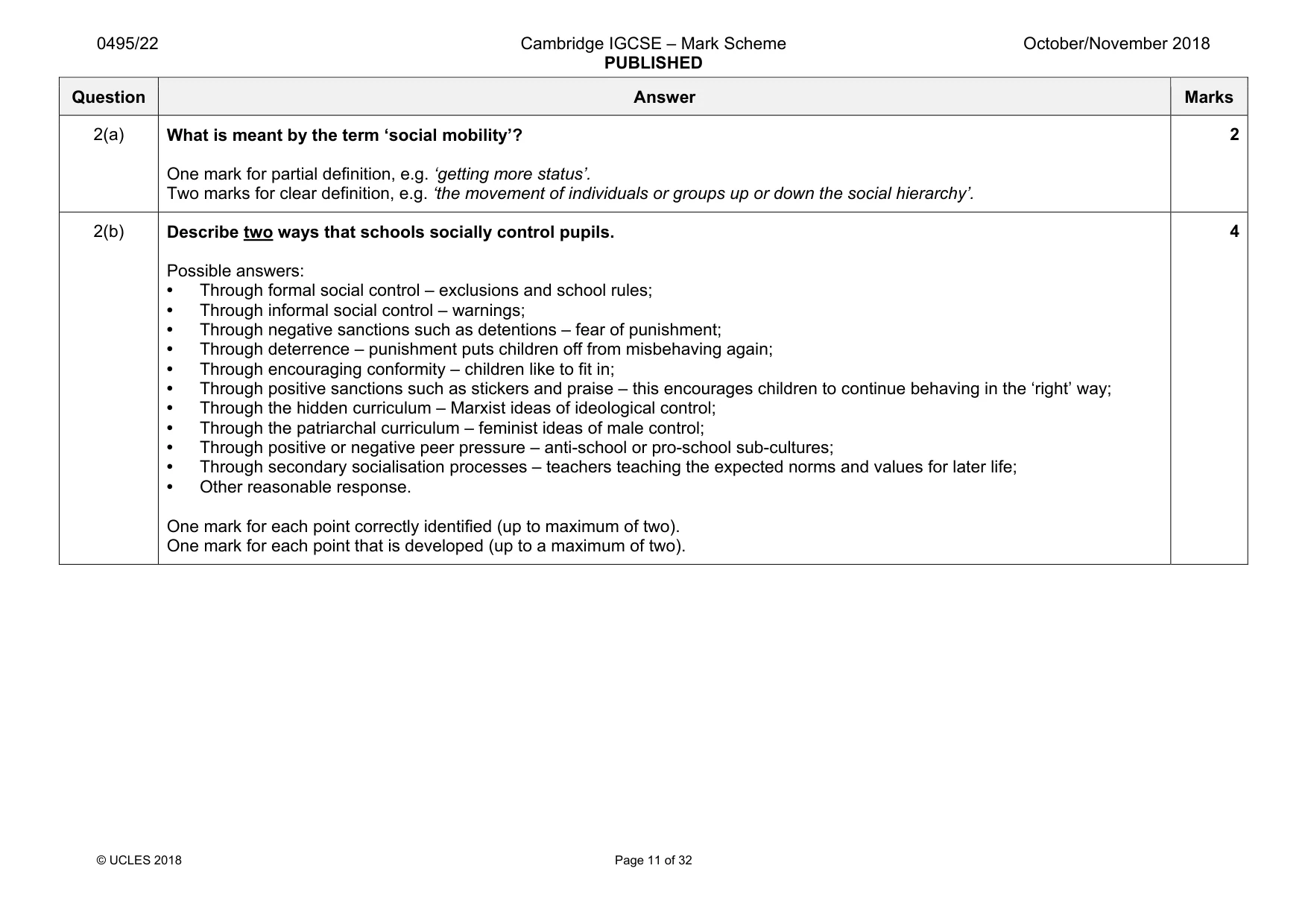 Mark scheme, page 11 of 32