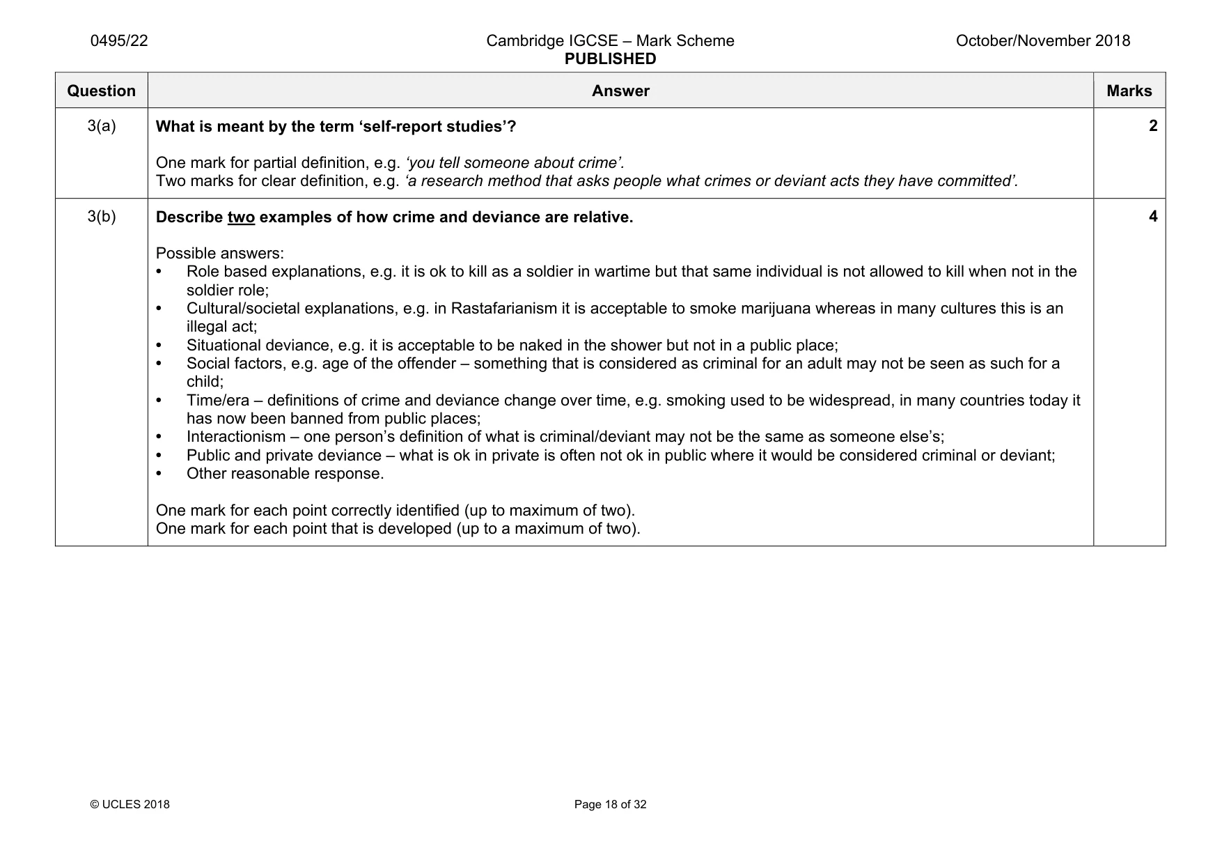 Mark scheme, page 18 of 32
