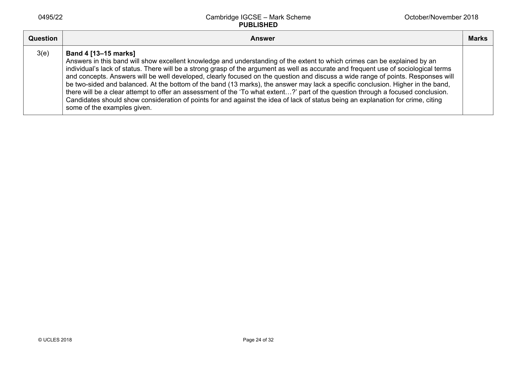 Mark scheme, page 24 of 32