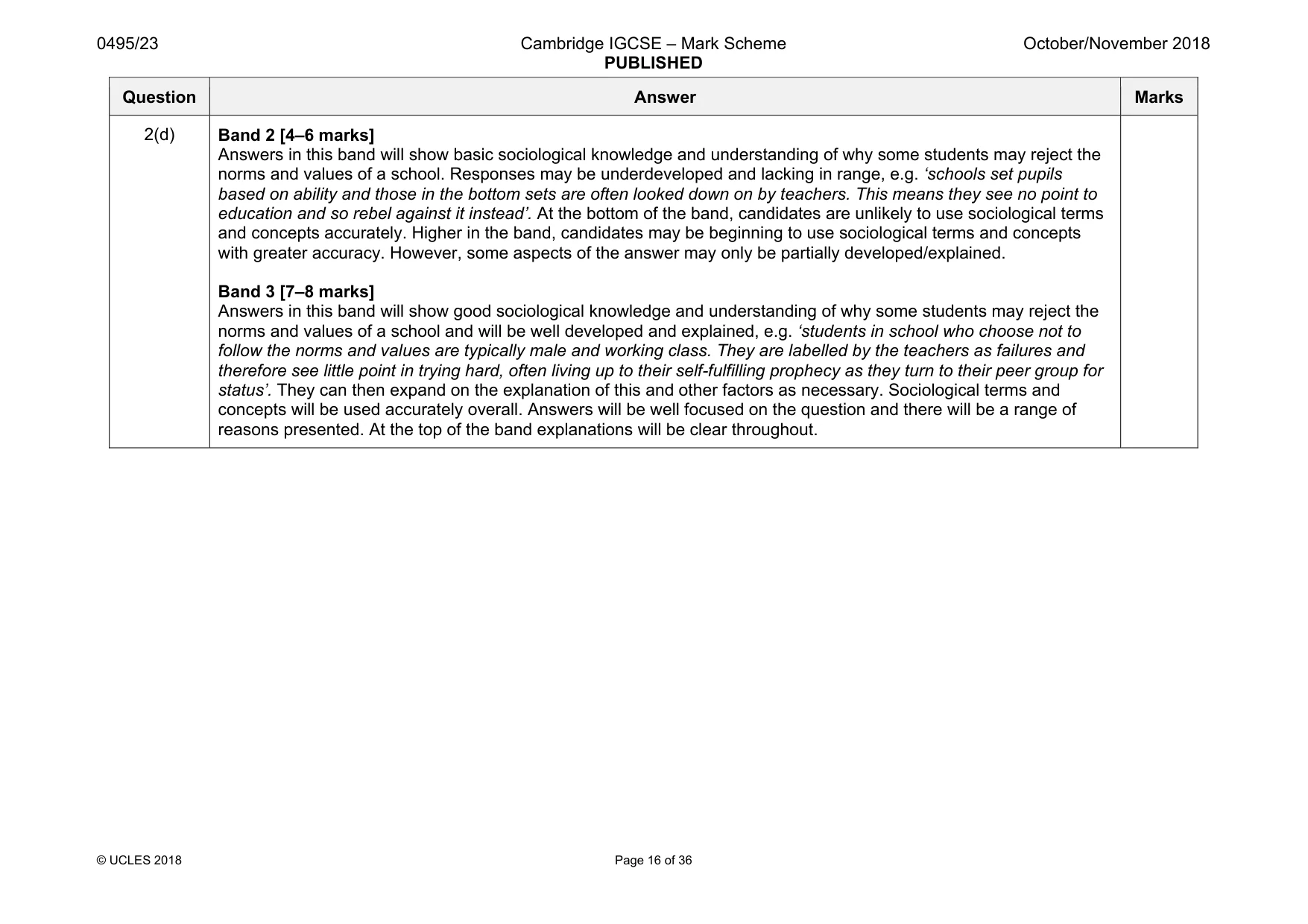 Mark scheme, page 16 of 36