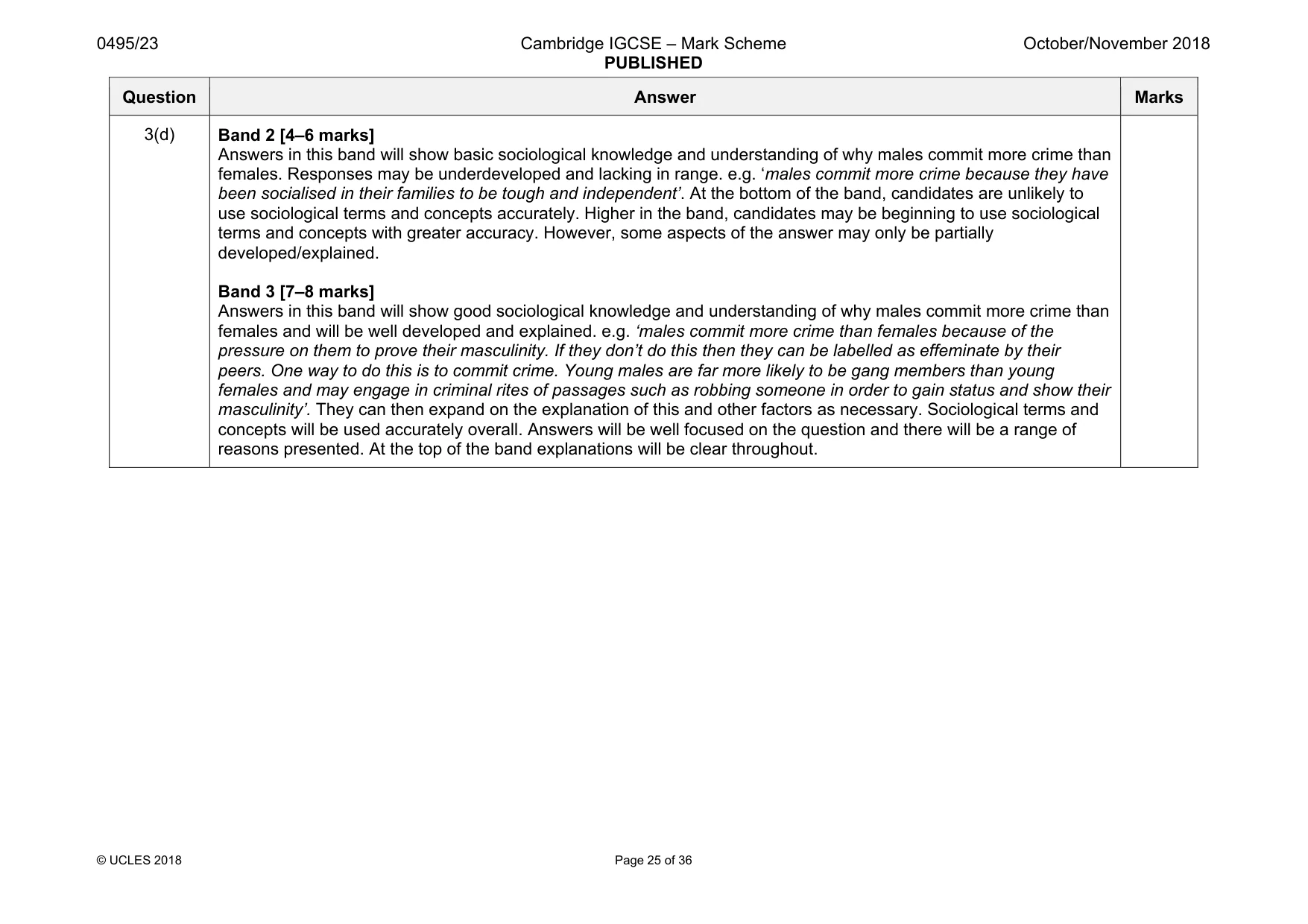 Mark scheme, page 25 of 36