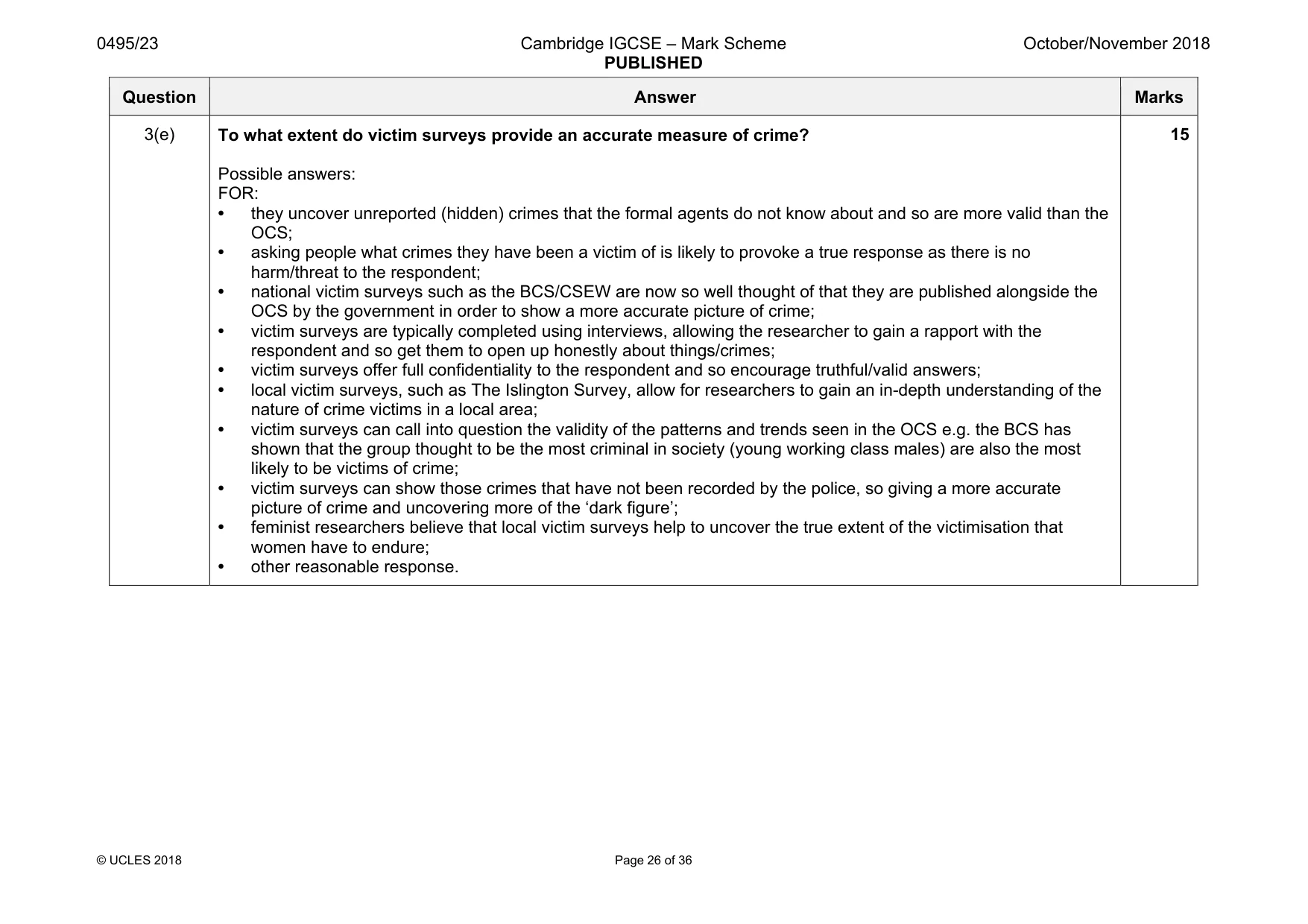 Mark scheme, page 26 of 36