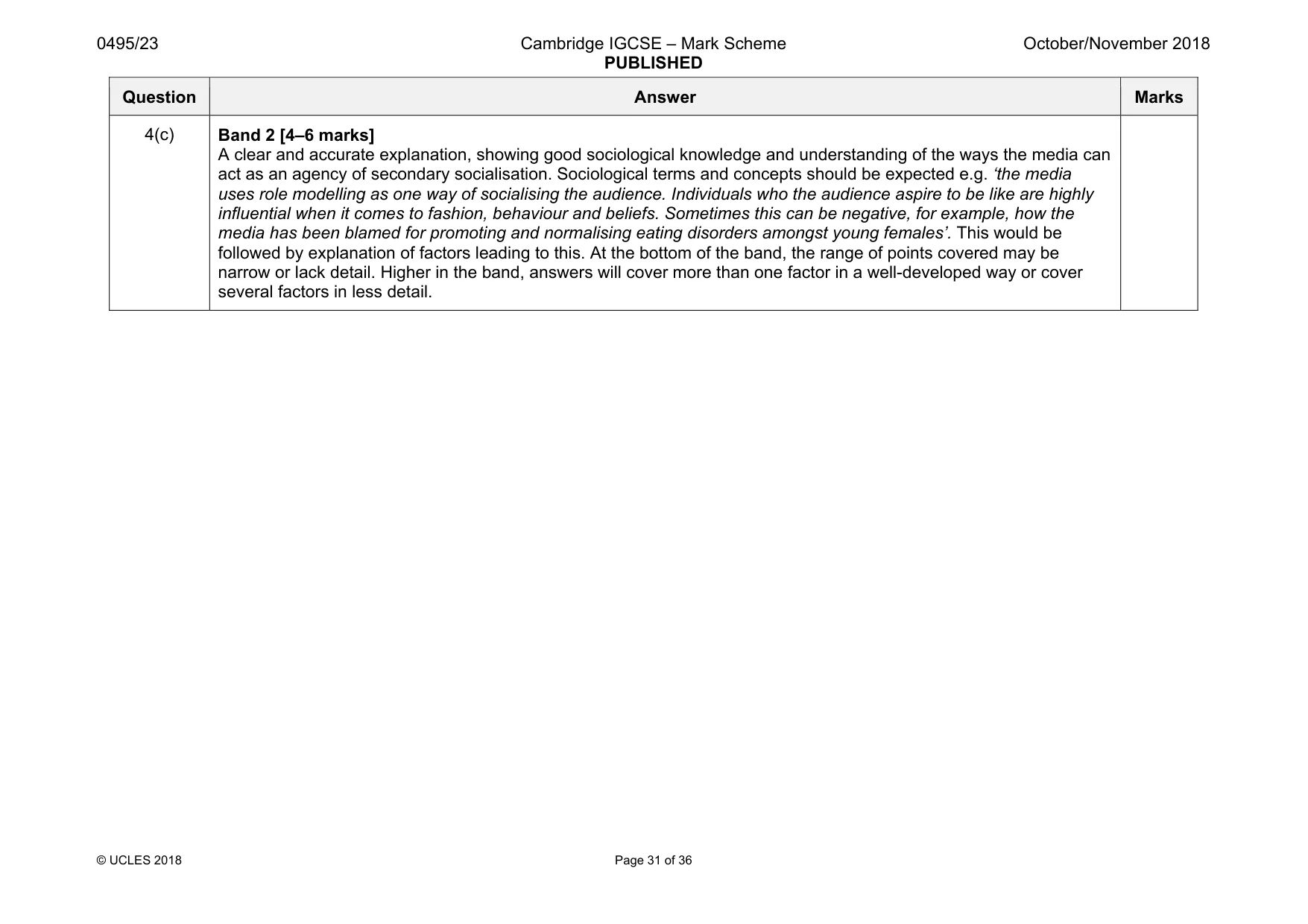 Mark scheme, page 31 of 36