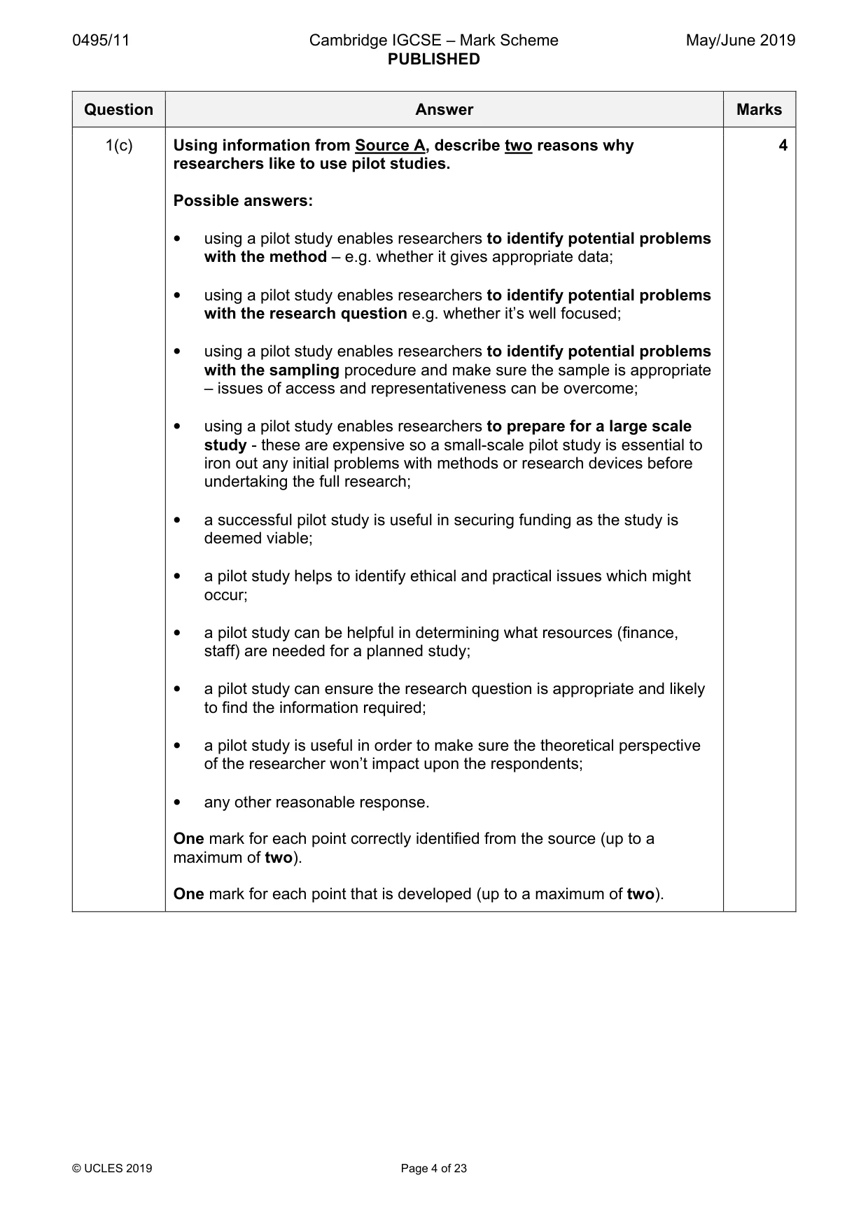 Mark scheme, page 4 of 23