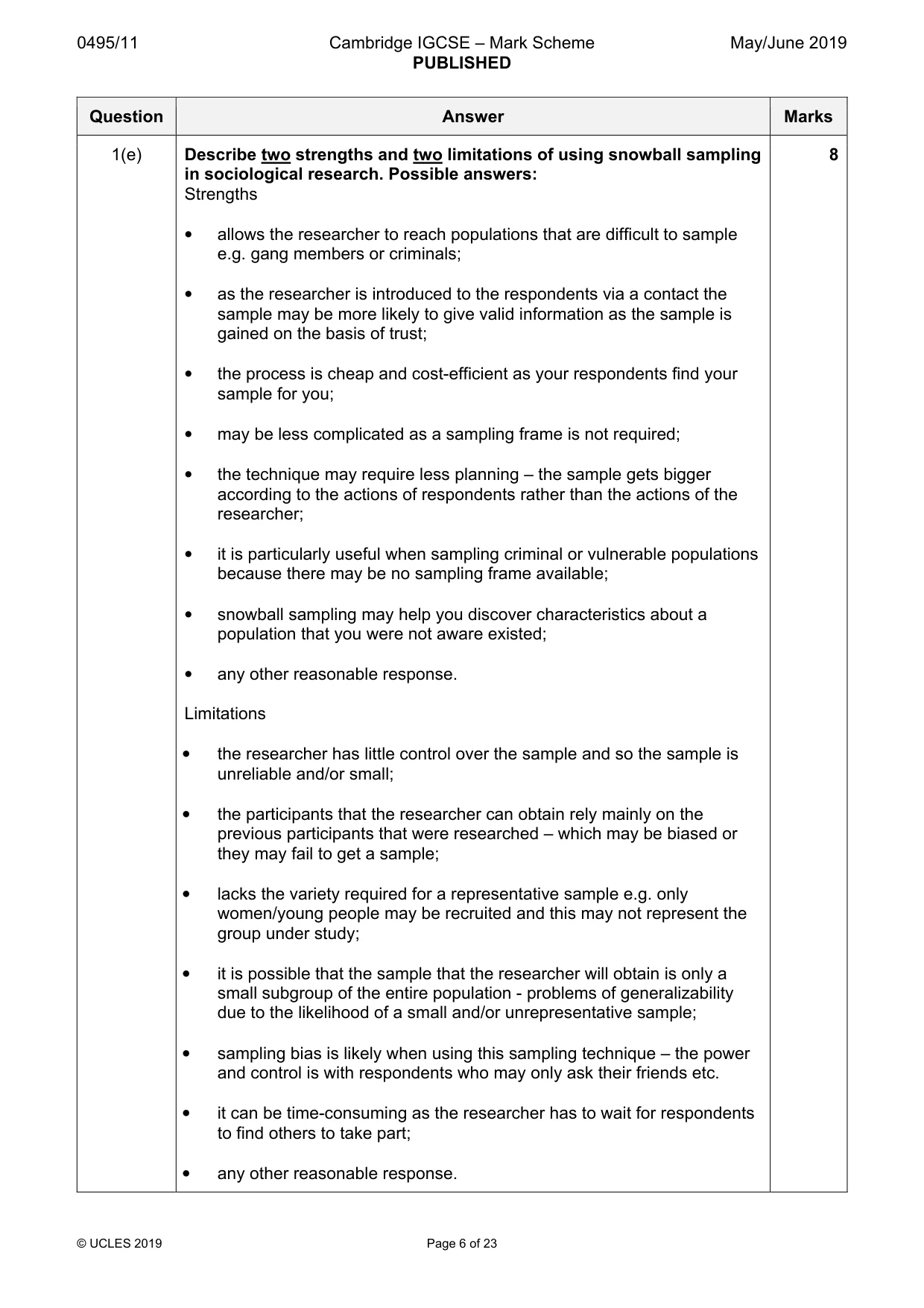 Mark scheme, page 6 of 23