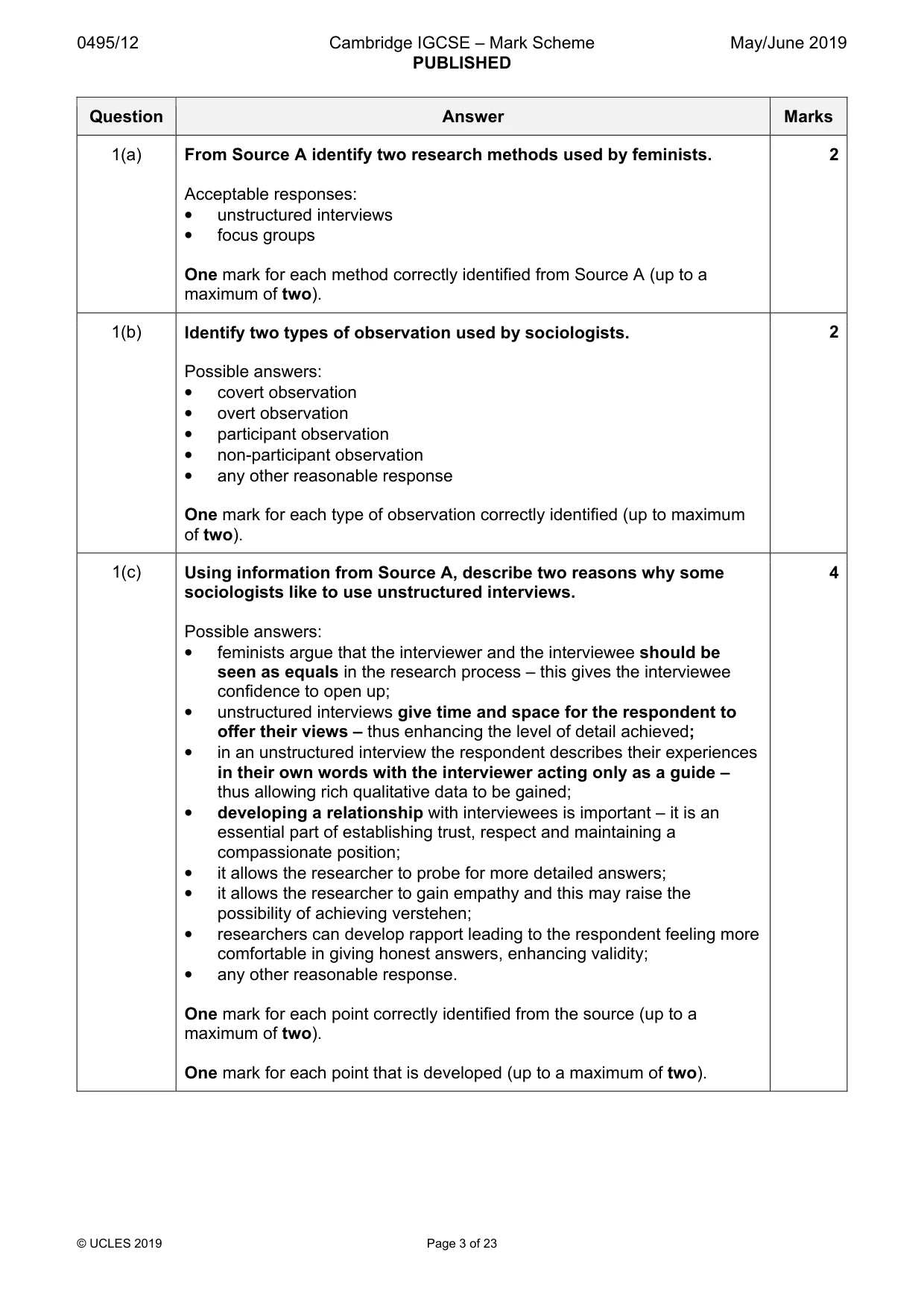 Mark scheme, page 3 of 23