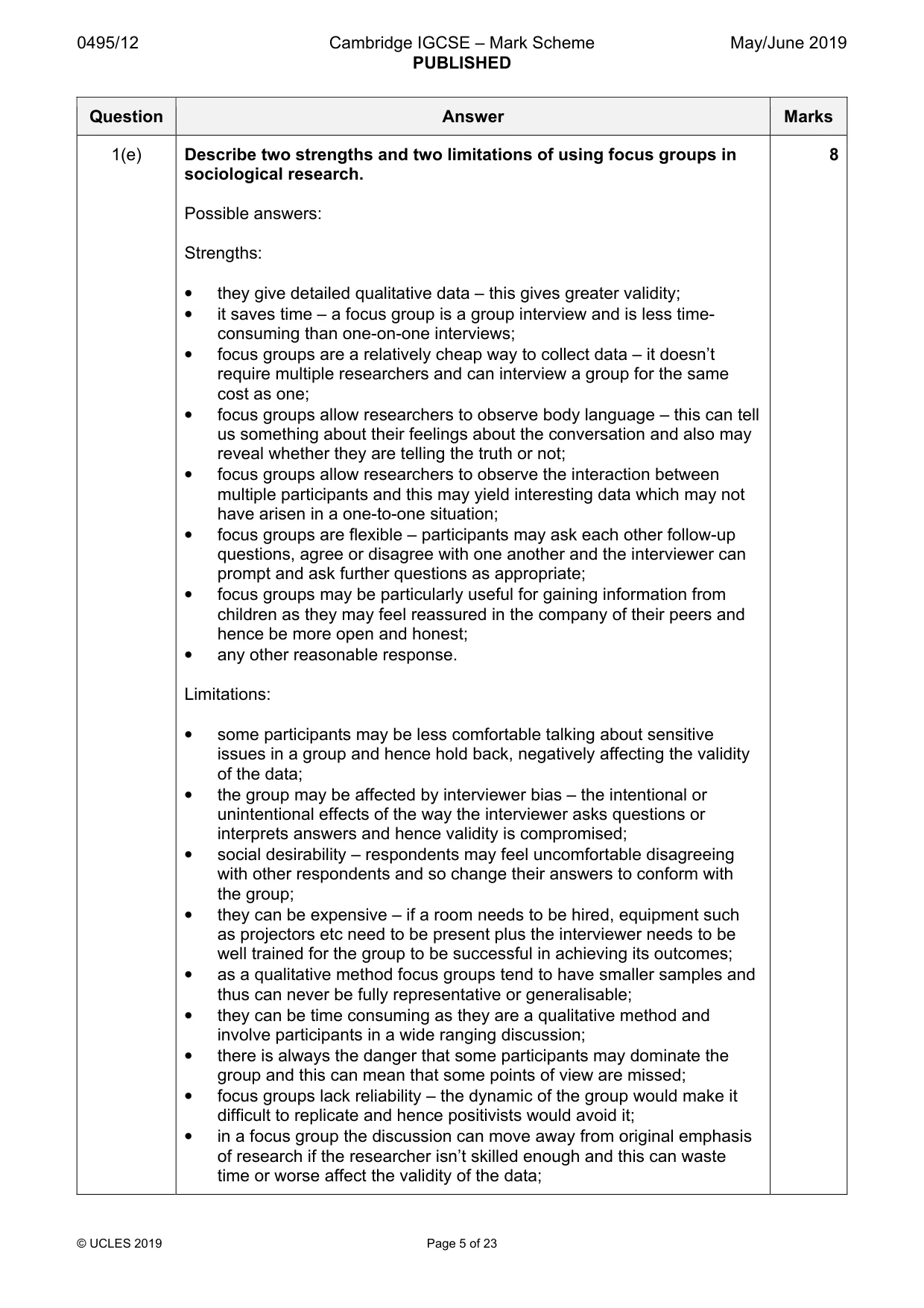 Mark scheme, page 5 of 23