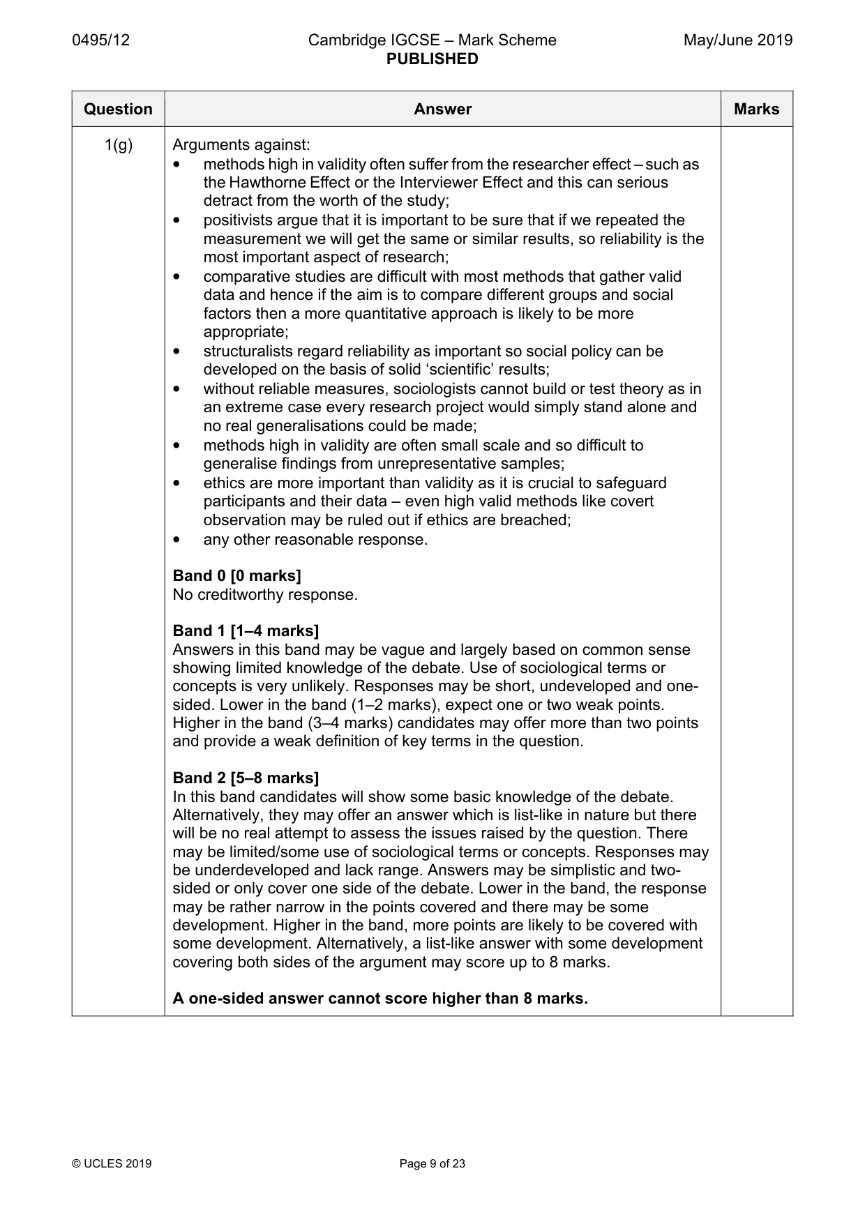 Mark scheme, page 9 of 23
