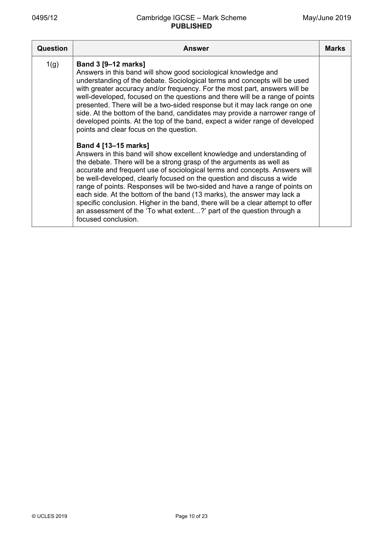 Mark scheme, page 10 of 23
