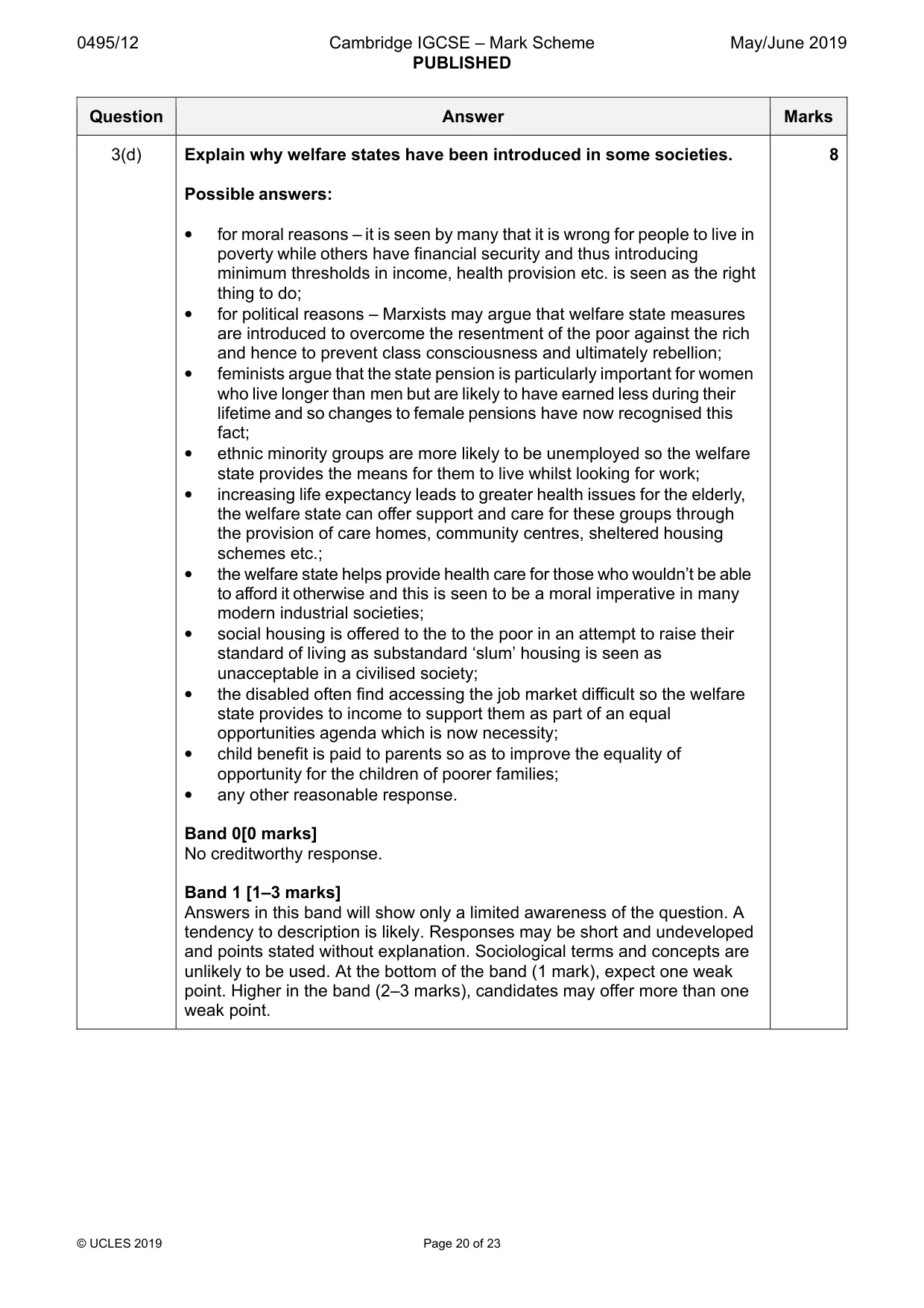 Mark scheme, page 20 of 23