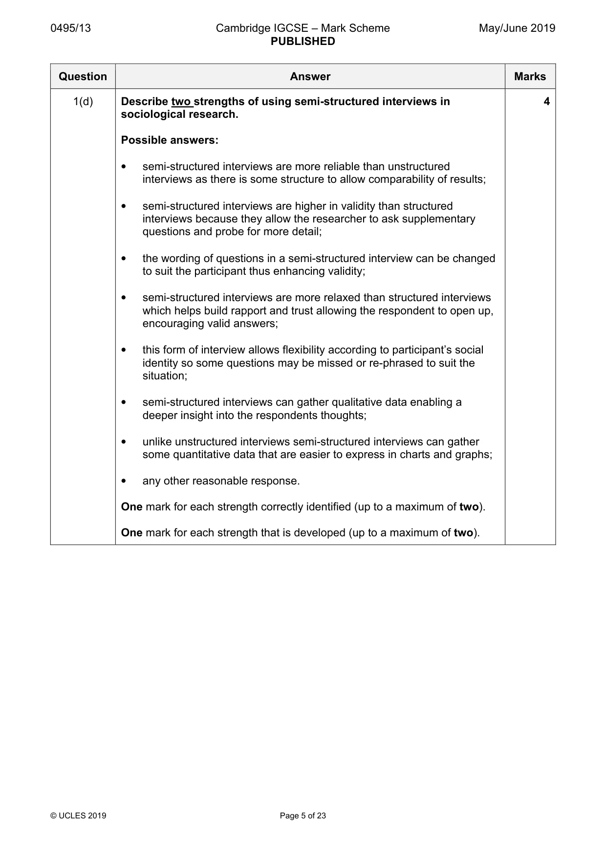Mark scheme, page 5 of 23