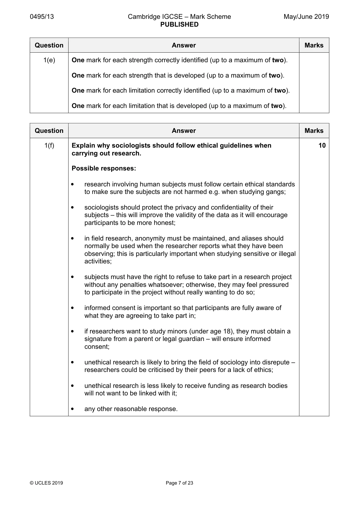 Mark scheme, page 7 of 23