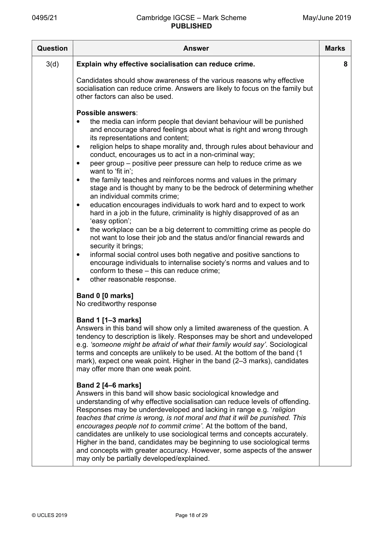 Mark scheme, page 18 of 29