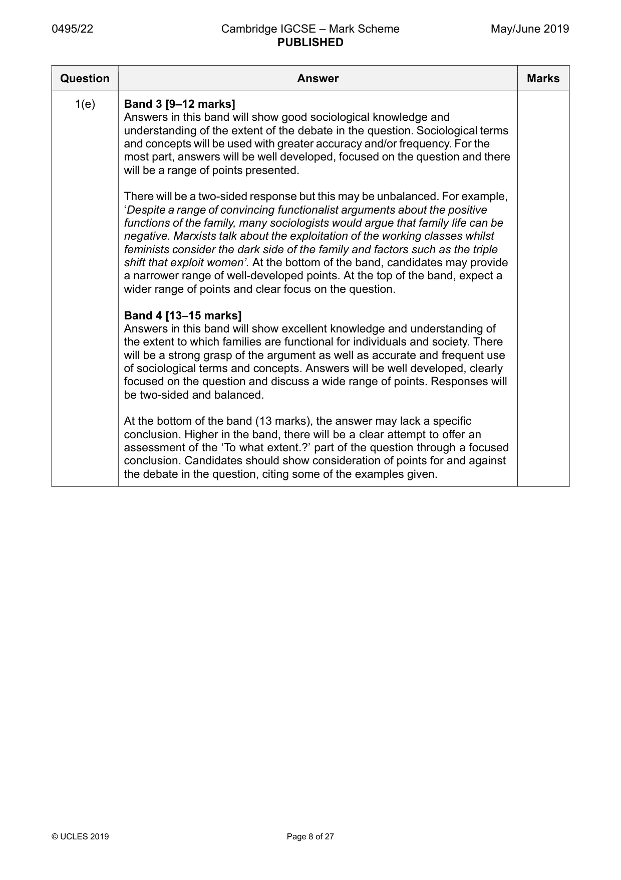 Mark scheme, page 8 of 27