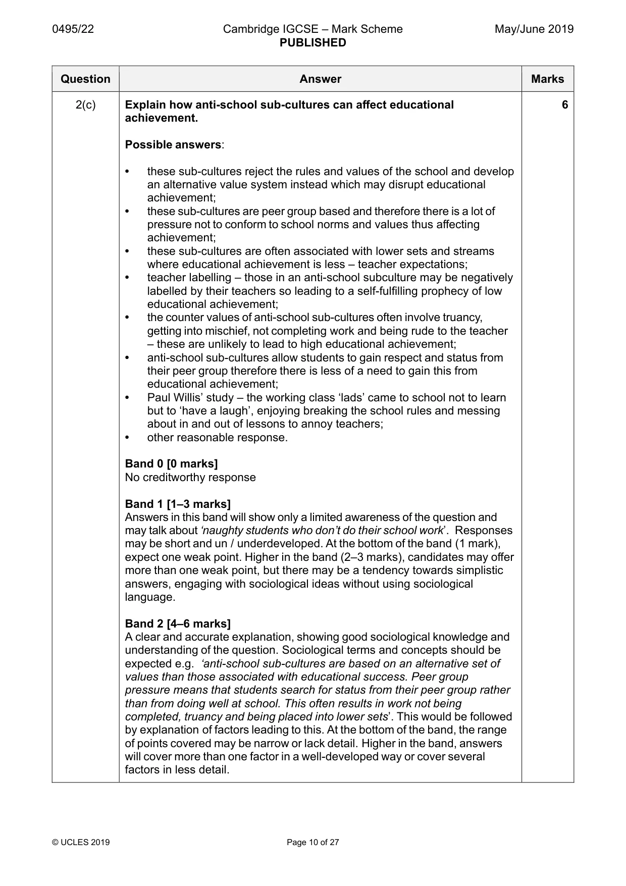 Mark scheme, page 10 of 27