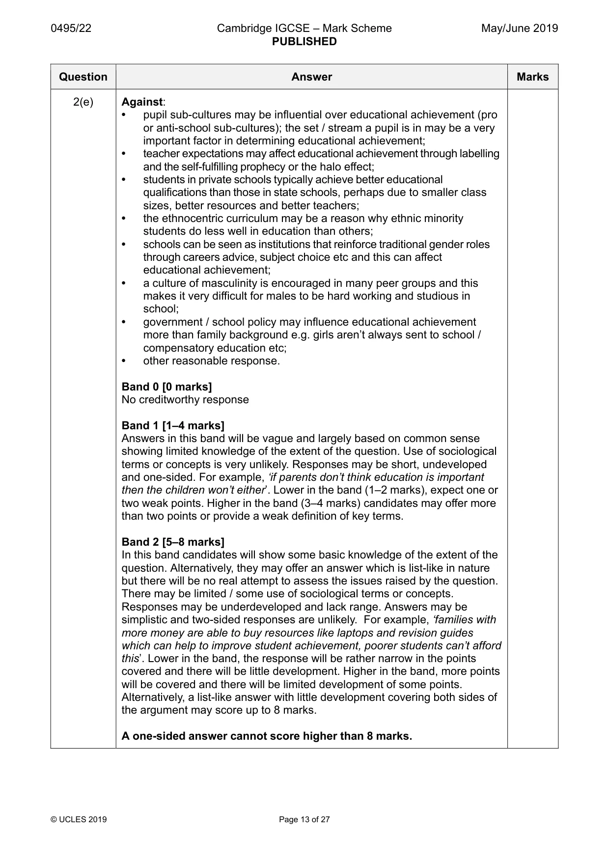 Mark scheme, page 13 of 27