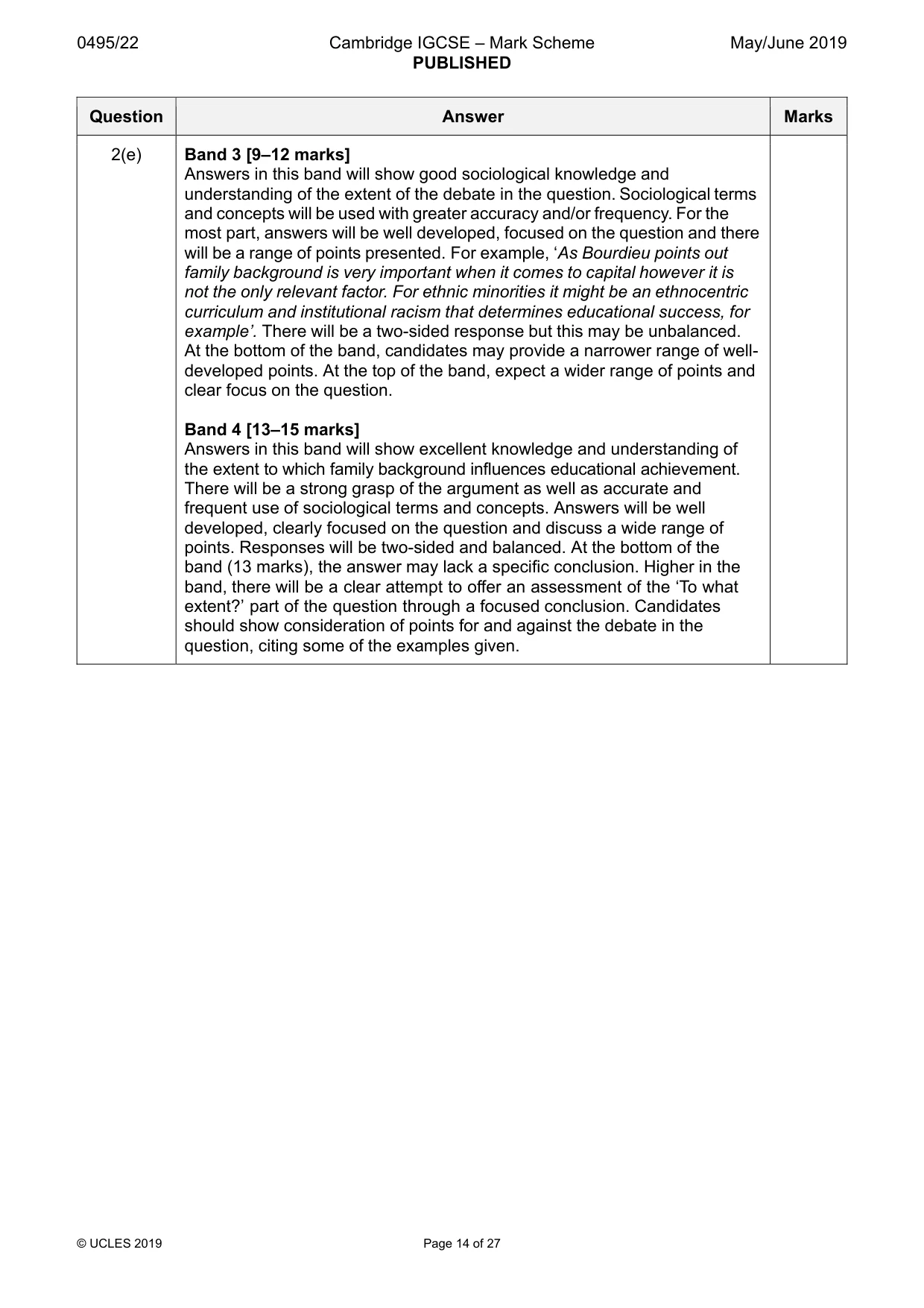 Mark scheme, page 14 of 27