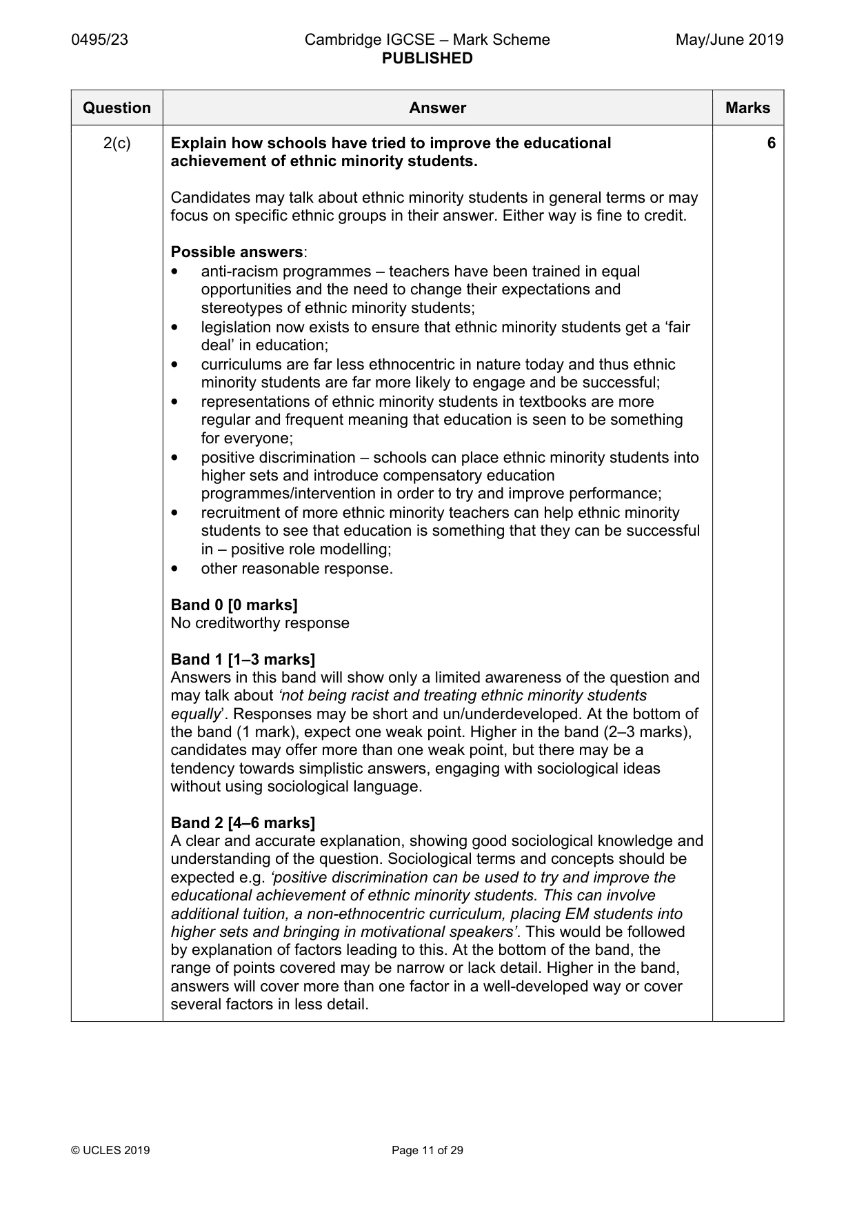 Mark scheme, page 11 of 29