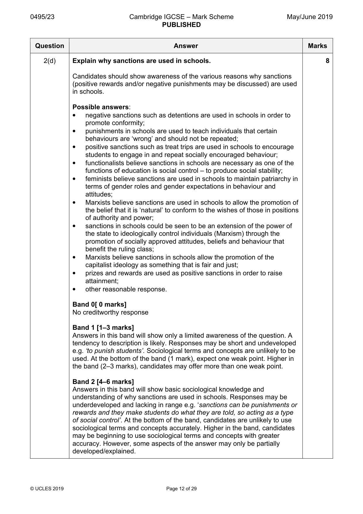 Mark scheme, page 12 of 29