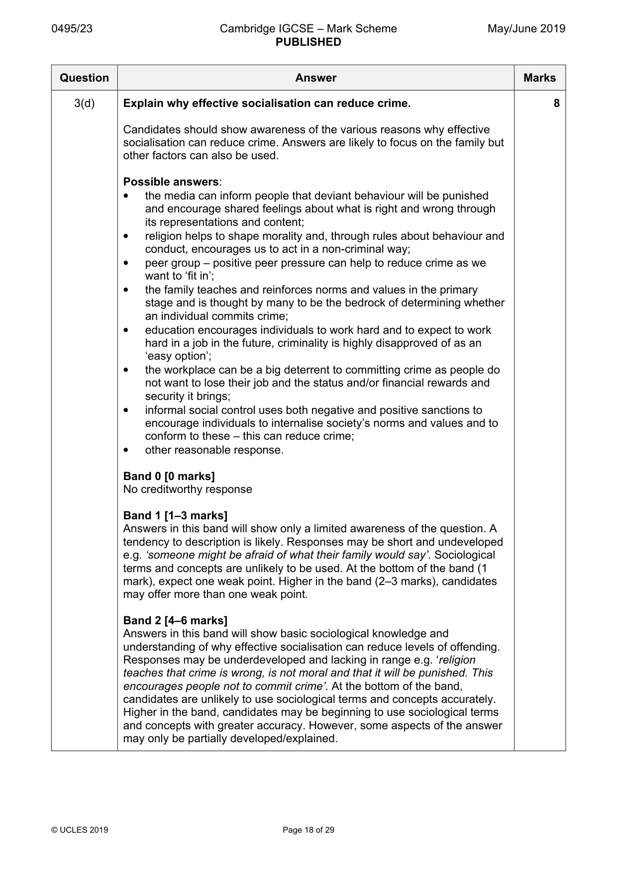 Mark scheme, page 18 of 29