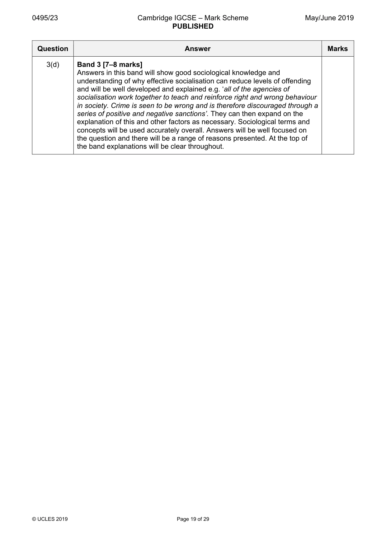 Mark scheme, page 19 of 29