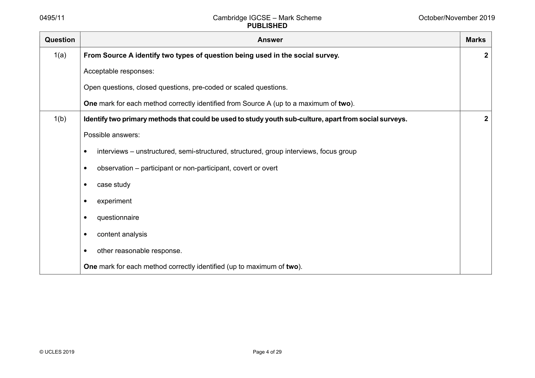 Mark scheme, page 4 of 29