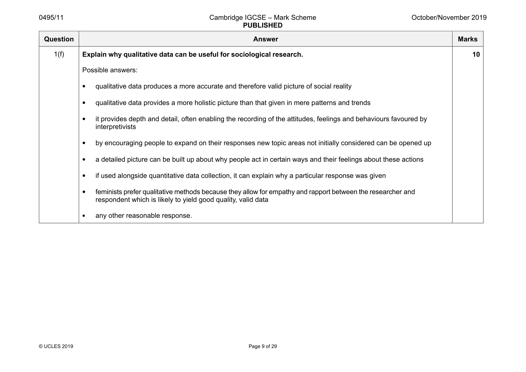 Mark scheme, page 9 of 29